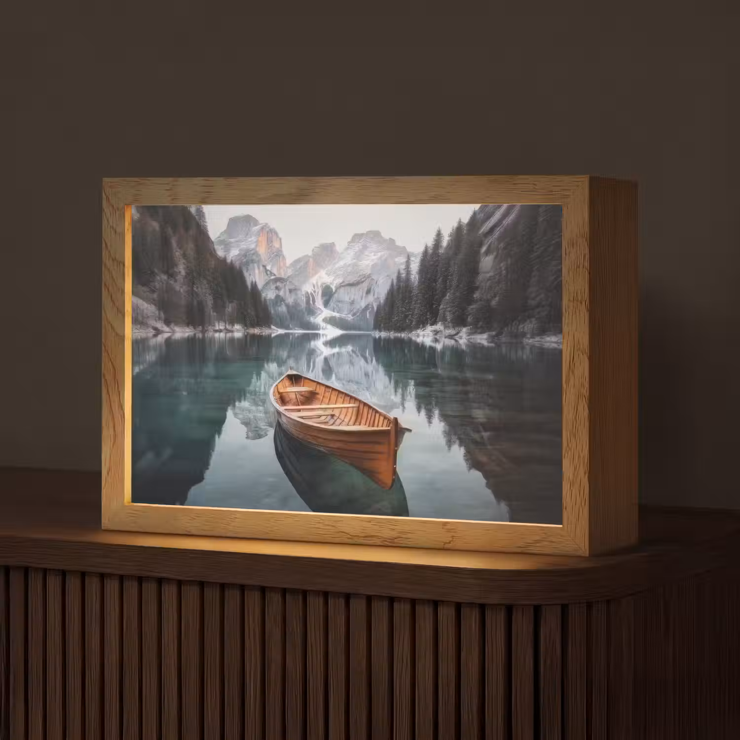Boot - Bergen - Natuur - Water Light Box met kabel (Tafellamp) klein -z3d_website