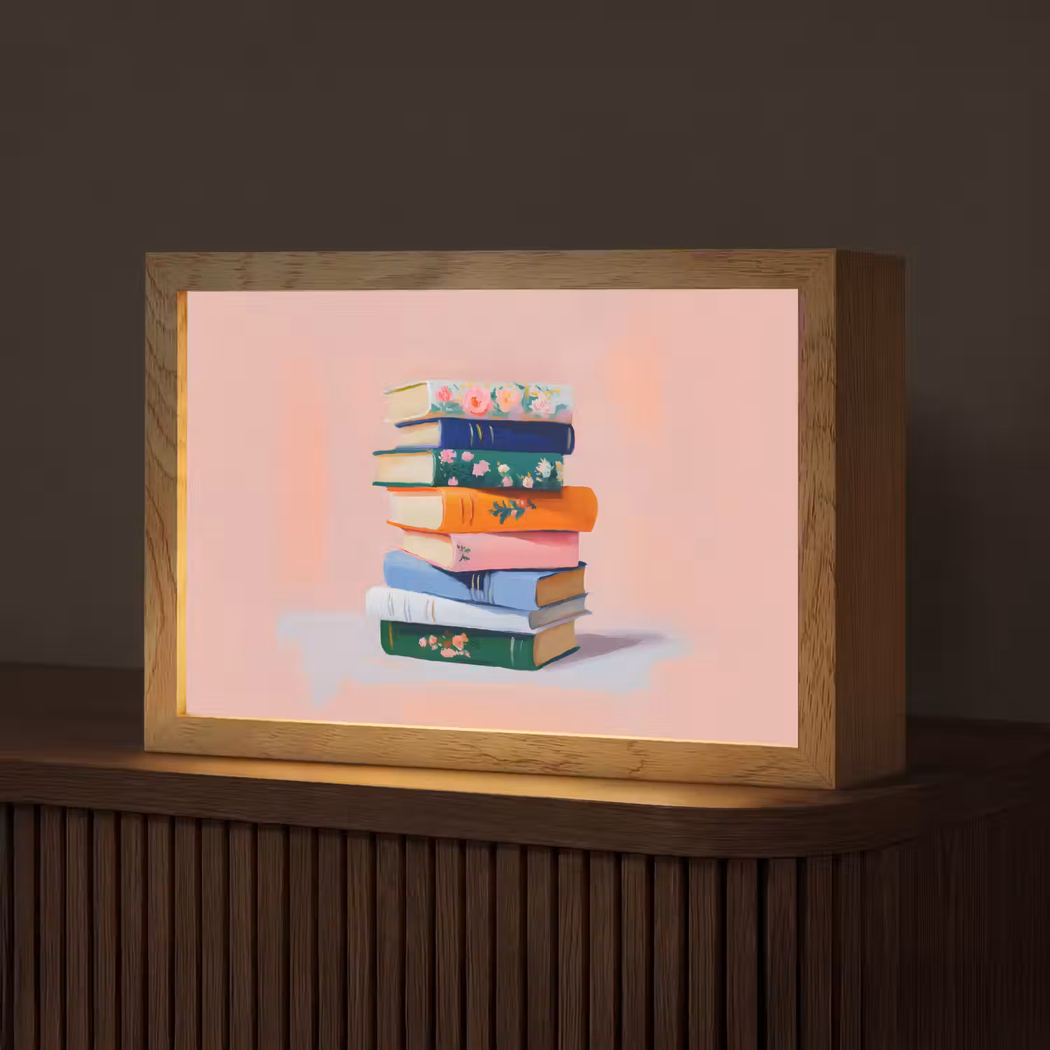 Boeken - Stapel - Kleurrijk Light Box met kabel (Tafellamp) klein -z3d_website