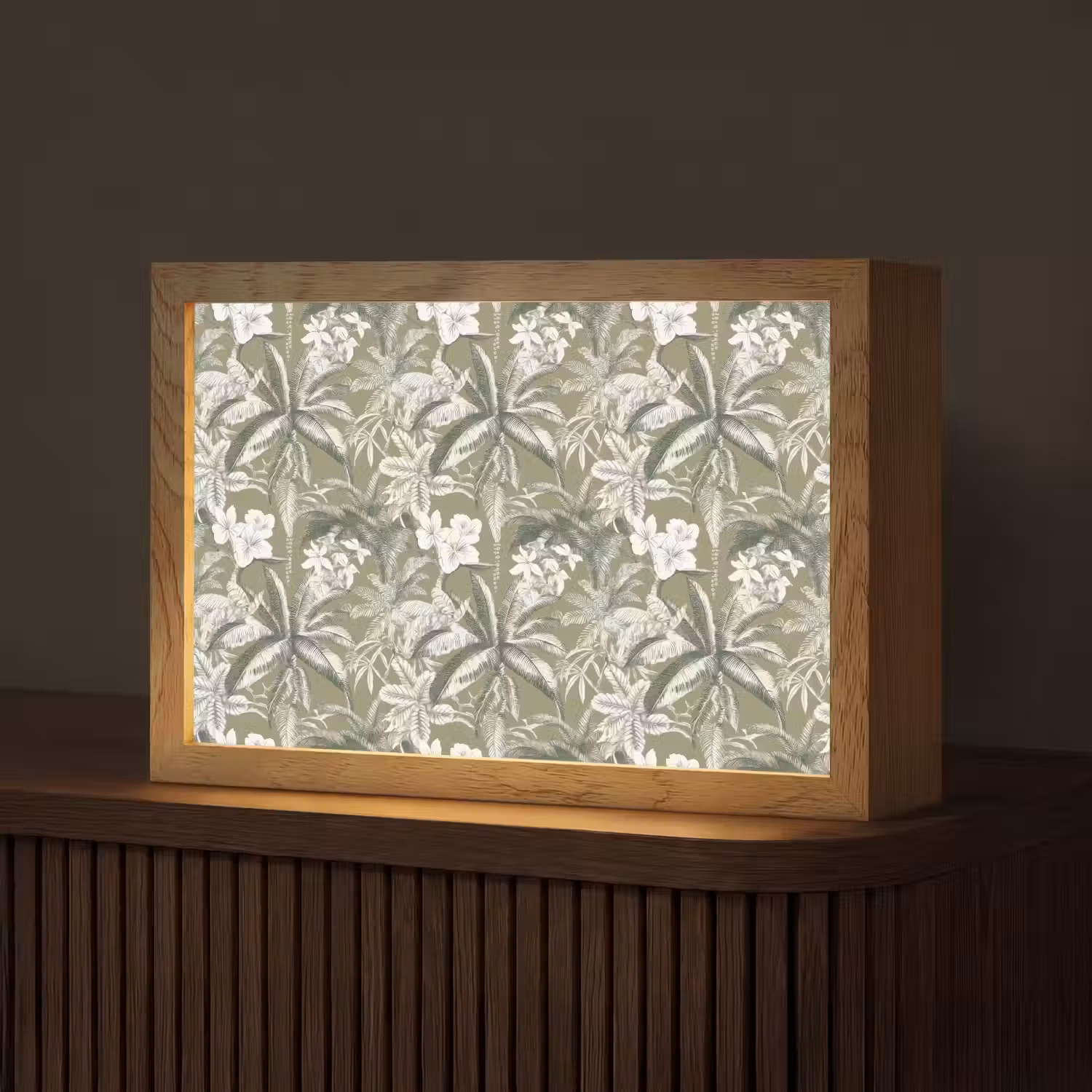 Botanisch - Bloemen - Groen Light Box met kabel (Tafellamp) klein 924 -z3d_website