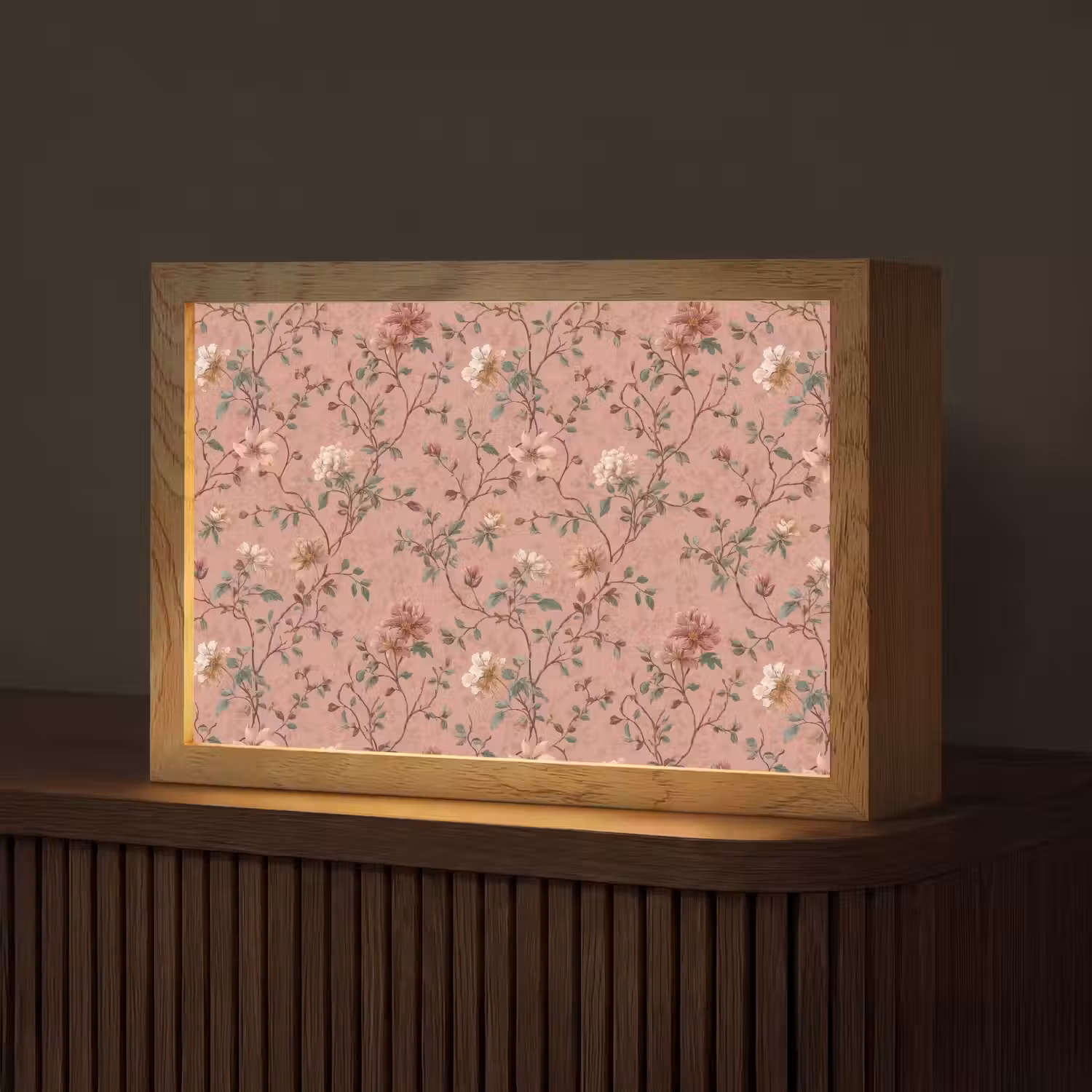 Botanisch - Bloemen - Roze Light Box met kabel (Tafellamp) klein 924 -z3d_website
