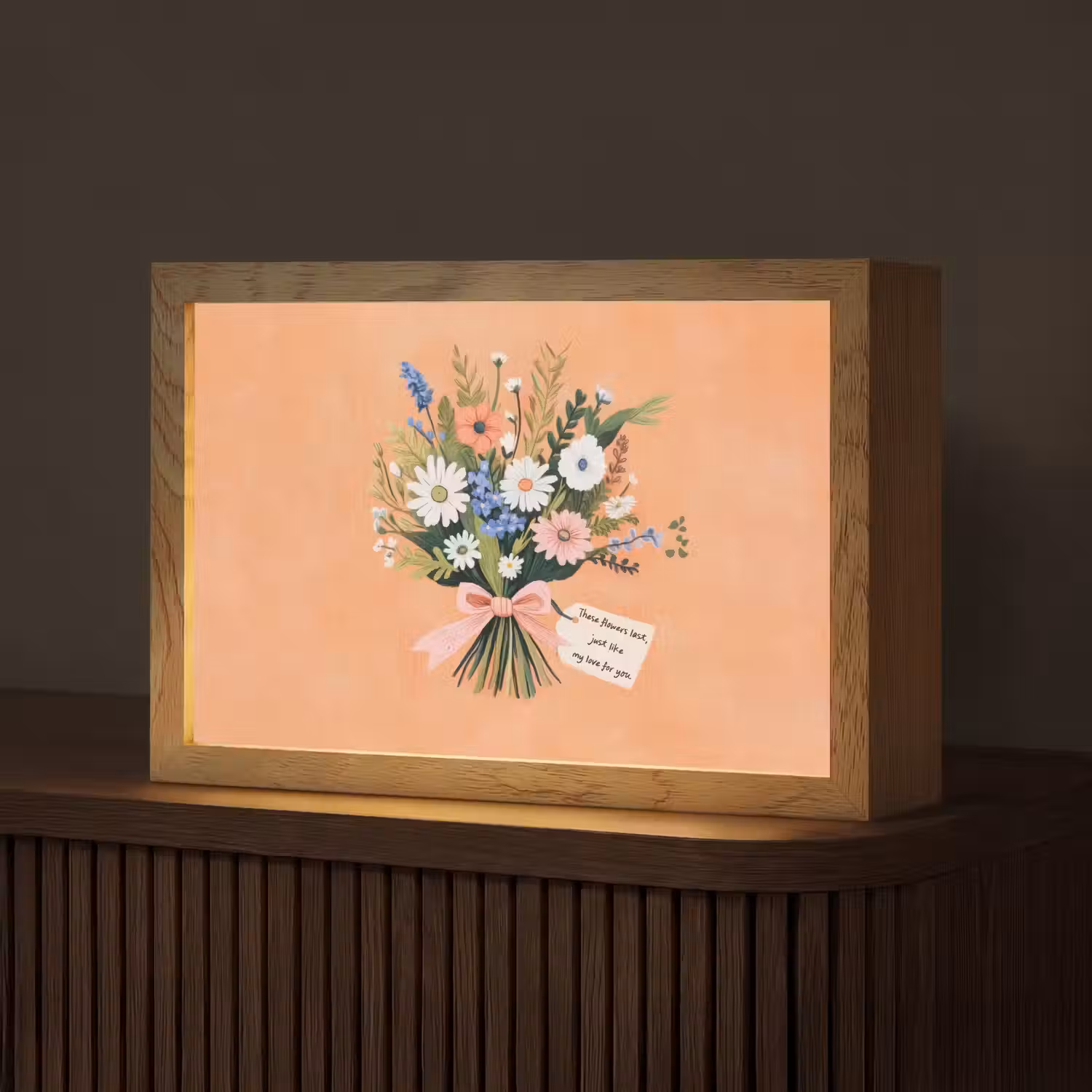 Boeket - Strikje - Quote Light Box met kabel (Tafellamp) klein -z3d_website
