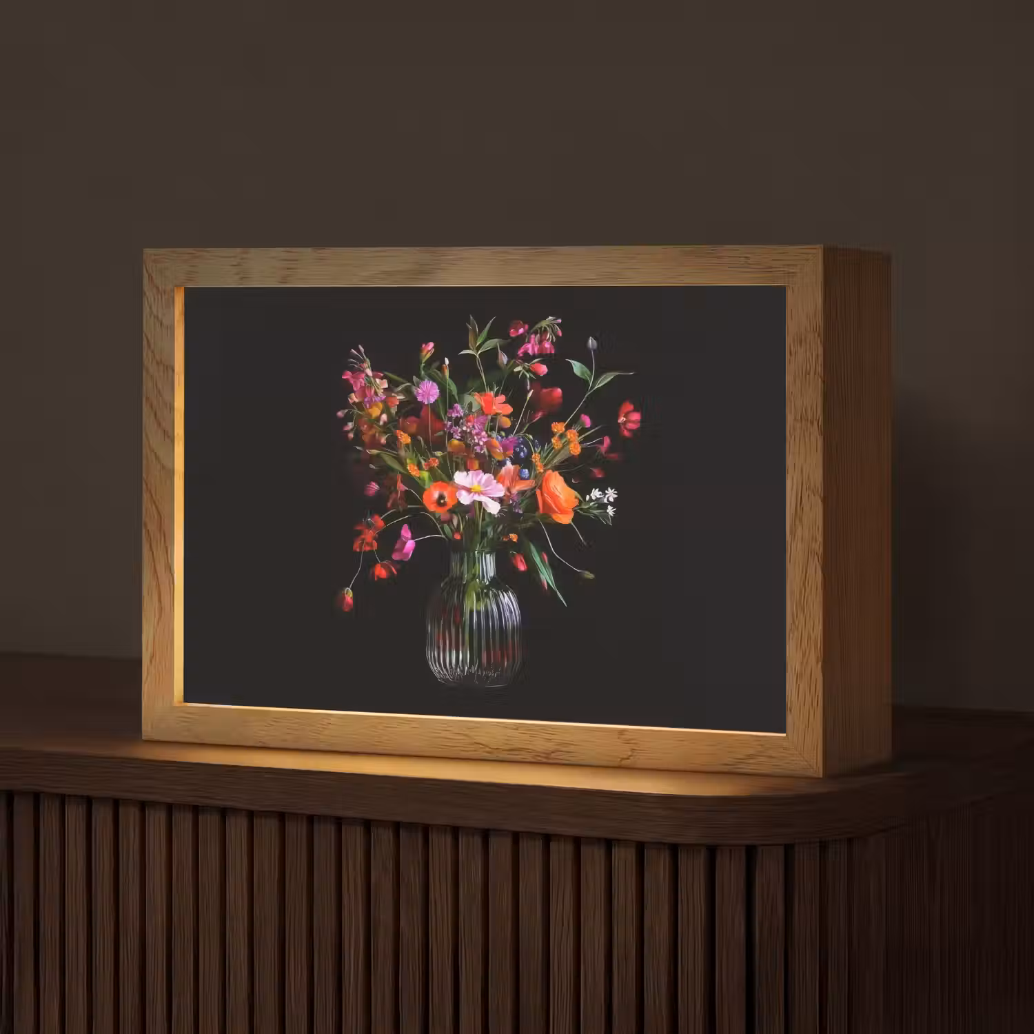Boeket - Veldbloemen - Vaas Light Box met kabel (Tafellamp) klein -z3d_website