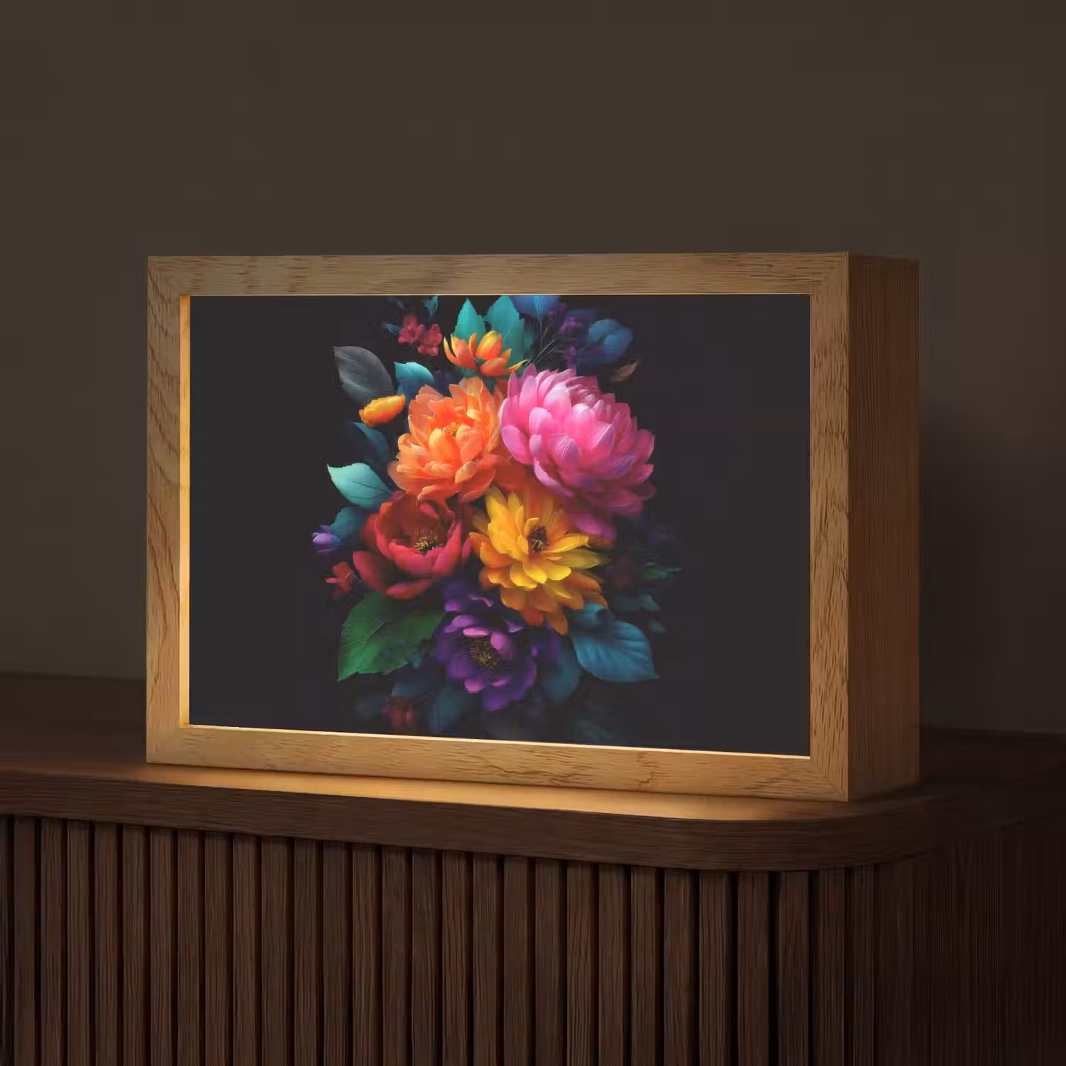 Boeket - Bloemen - Kleur Light Box met kabel (Tafellamp) klein -z3d_website