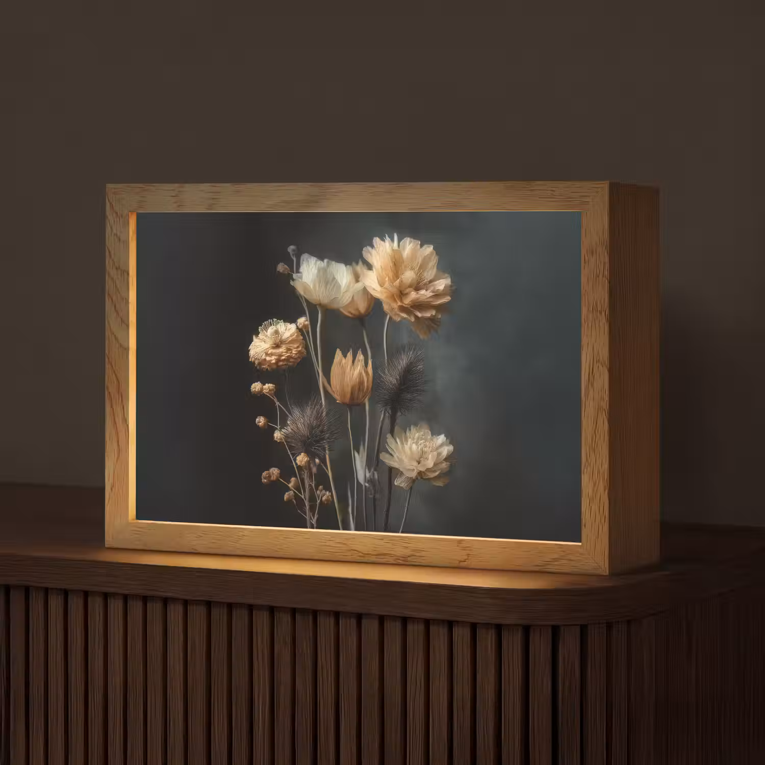 Boeket - Bloemen - Licht - Zwart Light Box met kabel (Tafellamp) klein -z3d_website