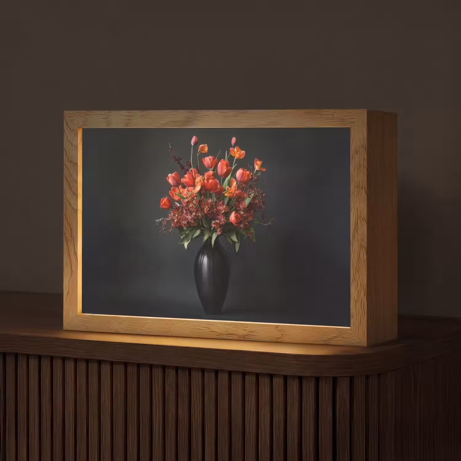 Boeket - Tulpen - Vaas - Rood Light Box met kabel (Tafellamp) klein -z3d_website