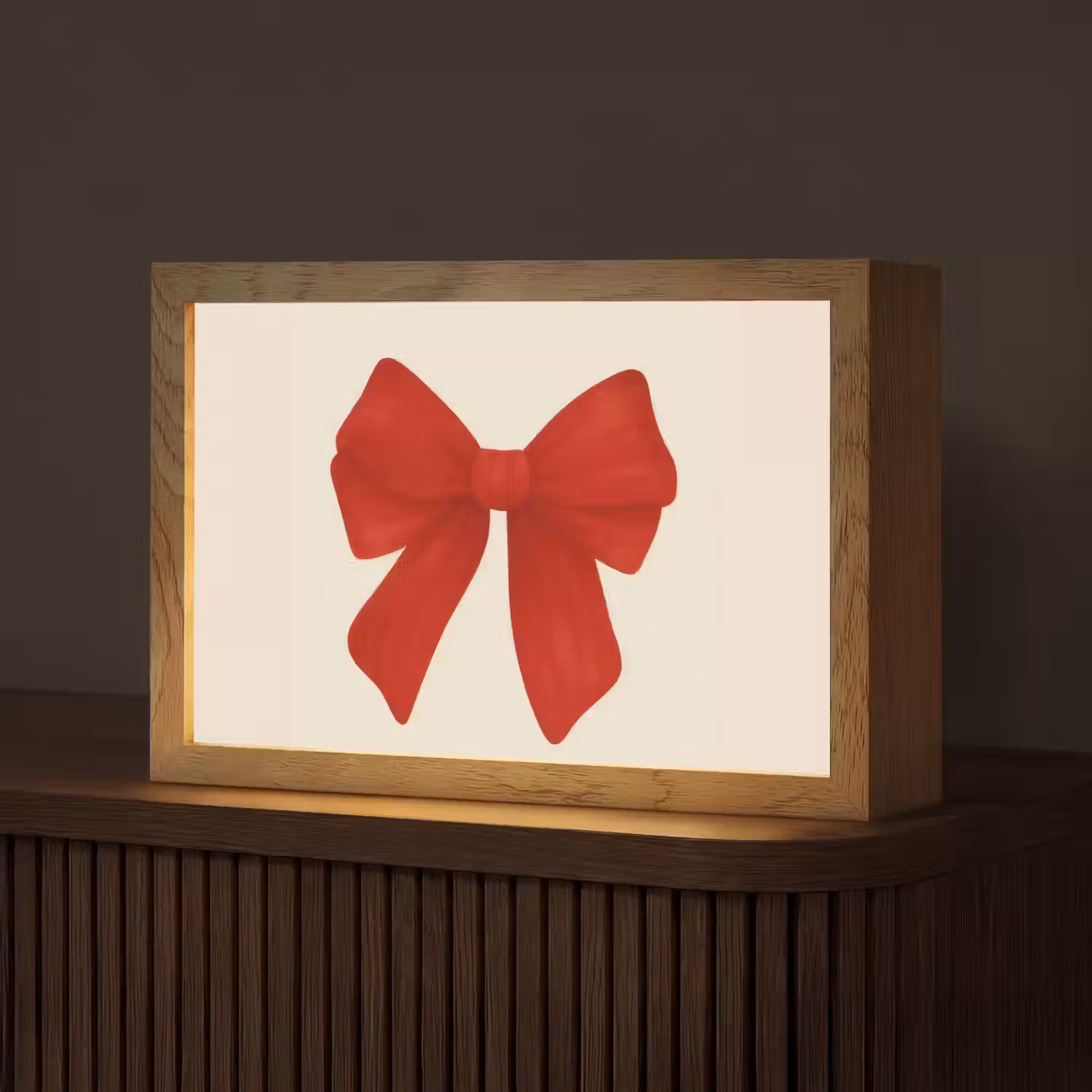 Strik - Symmetrisch - Rood - Lint Light Box met kabel (Tafellamp) klein -z3d_website