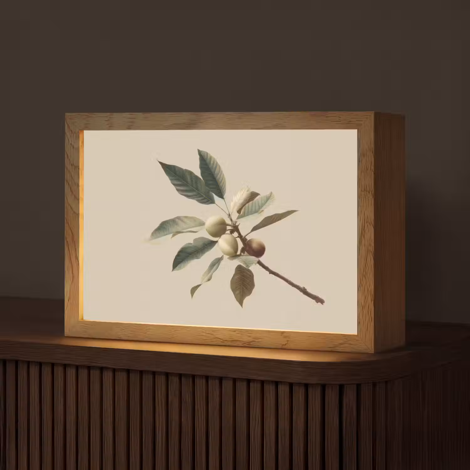 Tak - Groene Bladeren - Vruchten Light Box met kabel (Tafellamp) klein -z3d_website