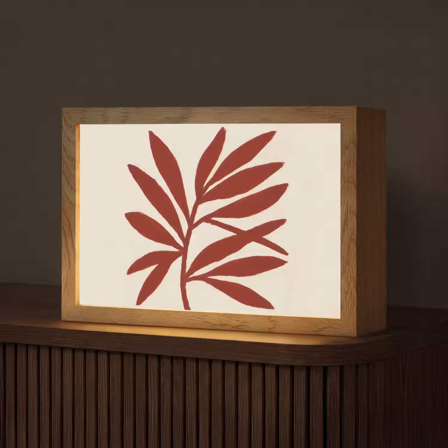 Tak - Bladeren - Rood Light Box met kabel (Tafellamp) klein -z3d_website
