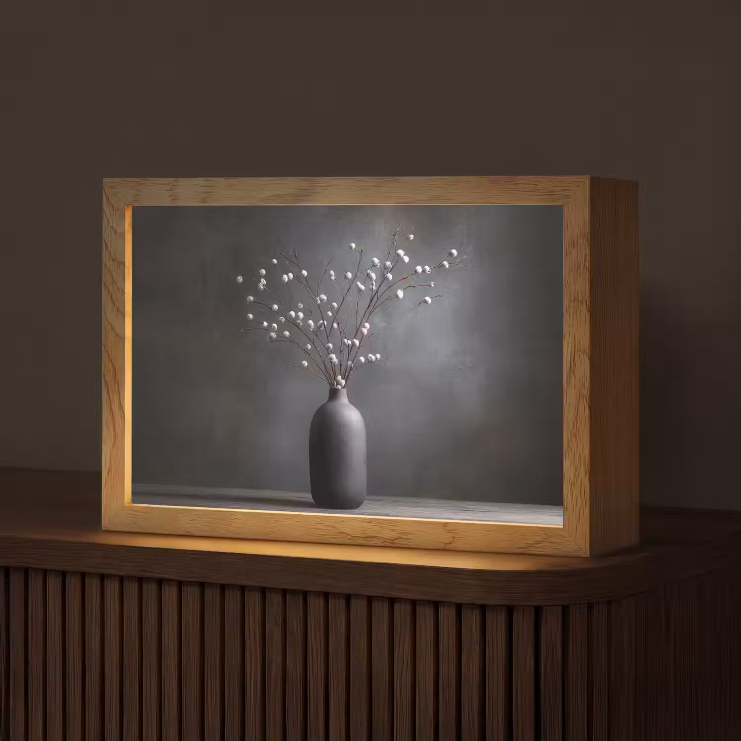 Takken - Vaas - Bolletjes - Wit Light Box met kabel (Tafellamp) klein -z3d_website