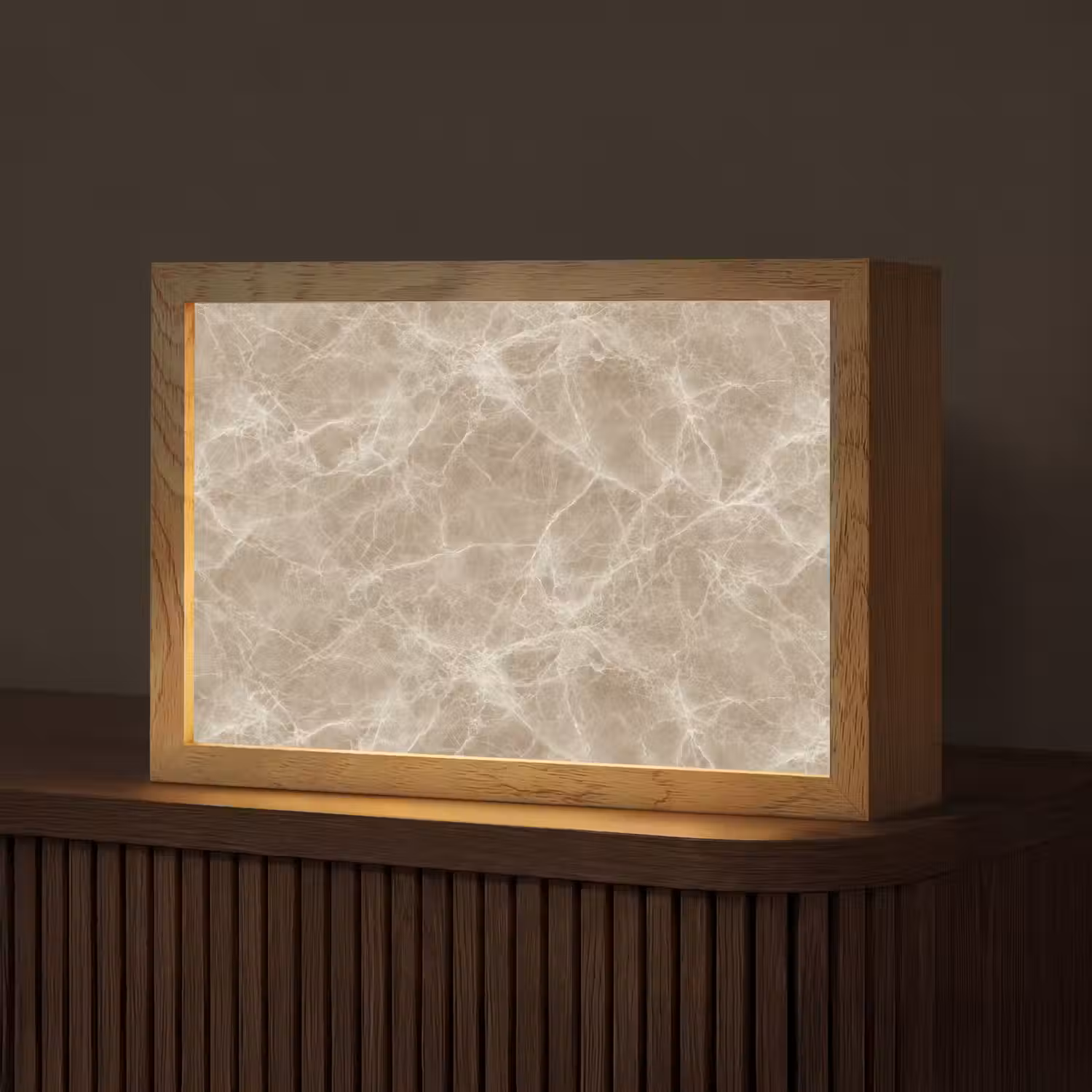 Bruin - Kristaladers - Marmer Light Box met kabel (Tafellamp) klein 924 -z3d_website
