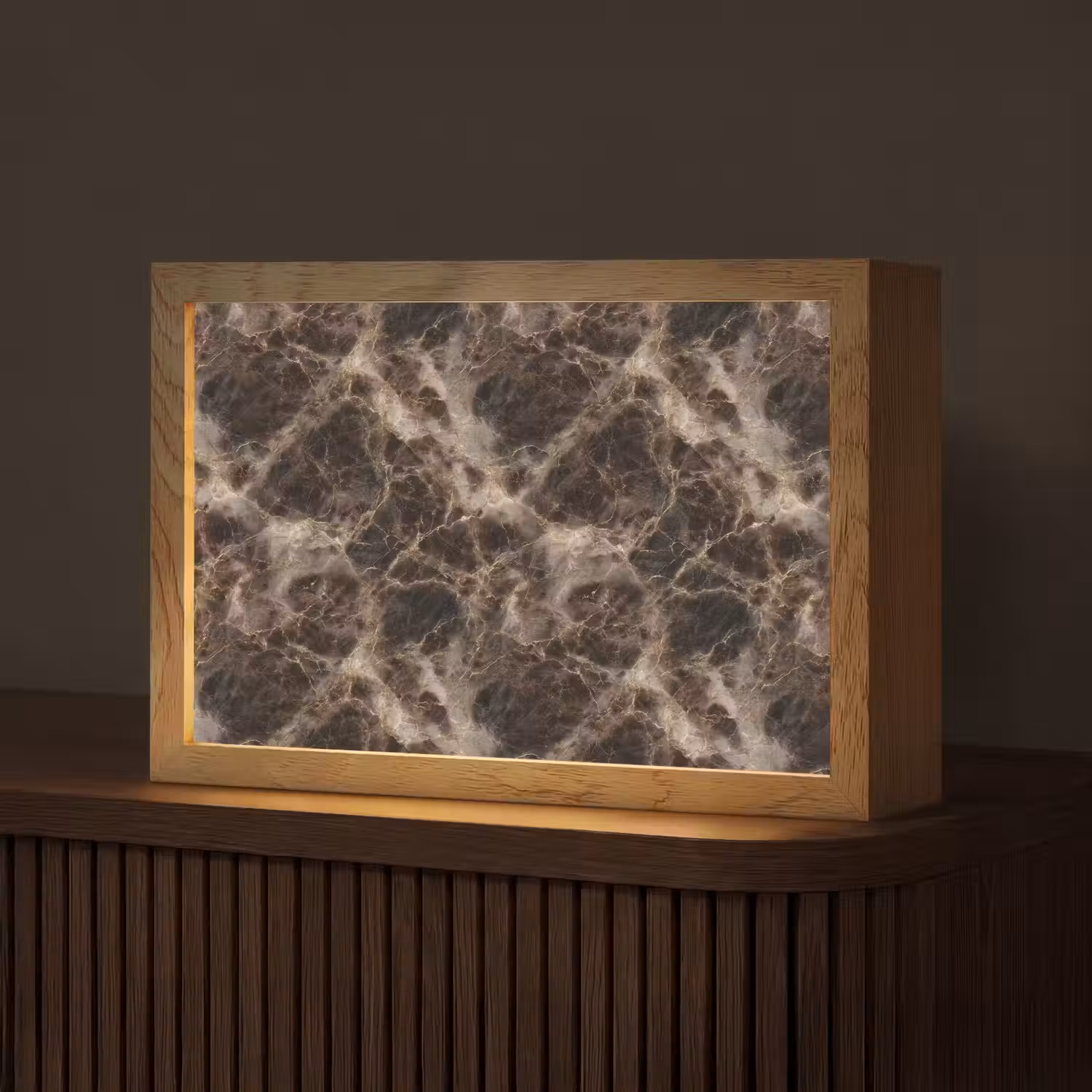 Bruin - Goud - Marmer Light Box met kabel (Tafellamp) klein 924 -z3d_website