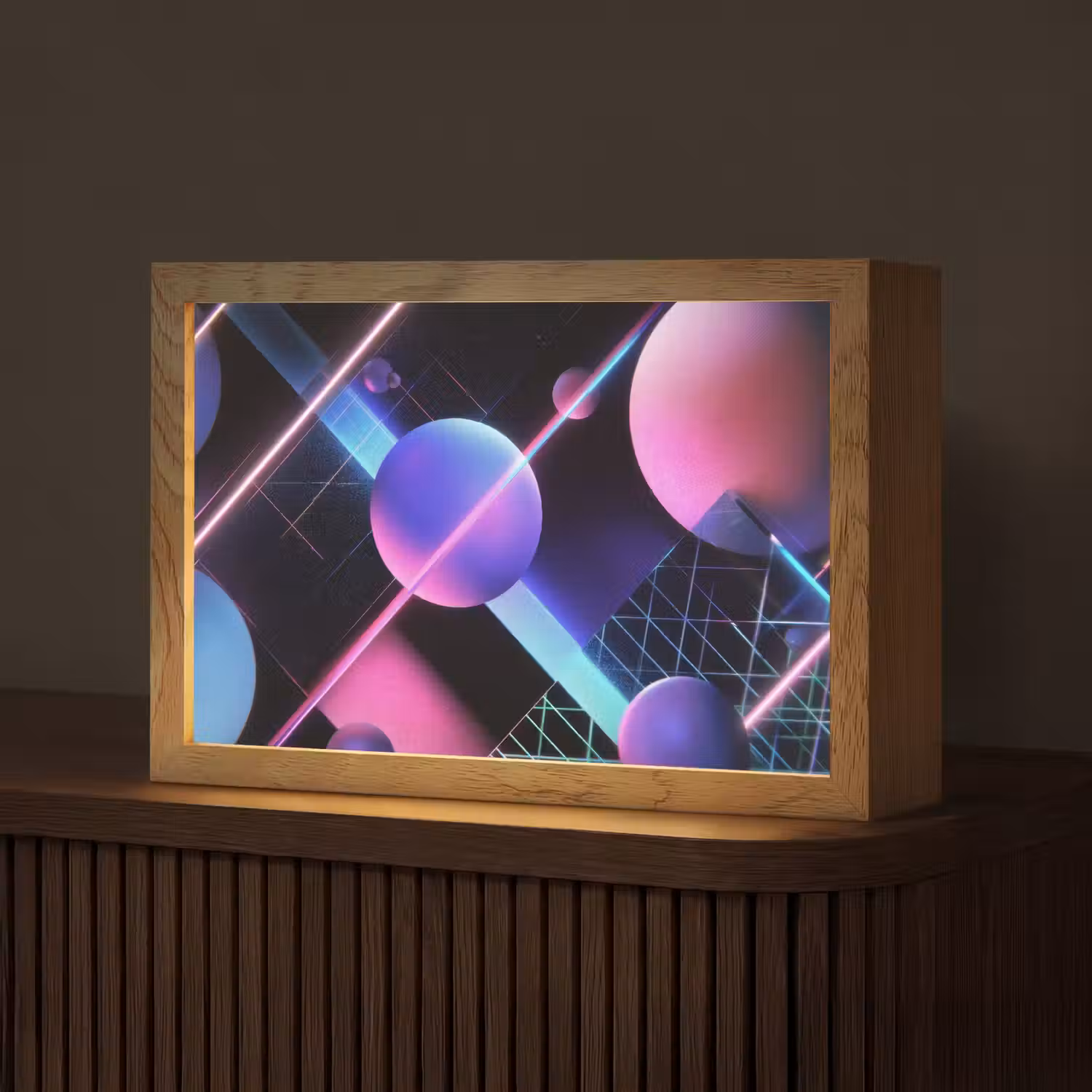 Bollen - Neon - Lijnen - Roze Light Box met kabel (Tafellamp) klein -z3d_website