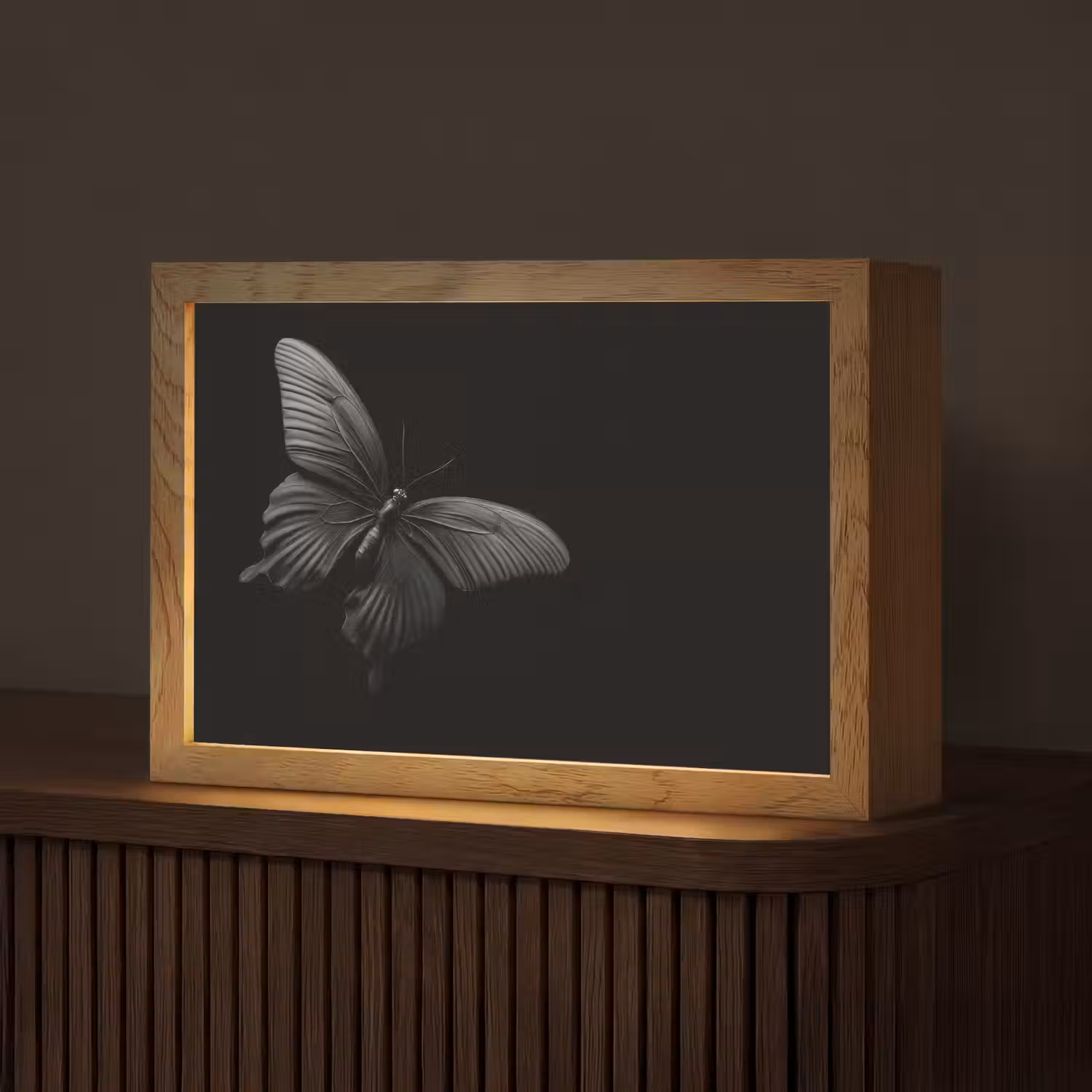 Vlinder - Zwart - Insect - Dieren Light Box met kabel (Tafellamp) klein -z3d_website