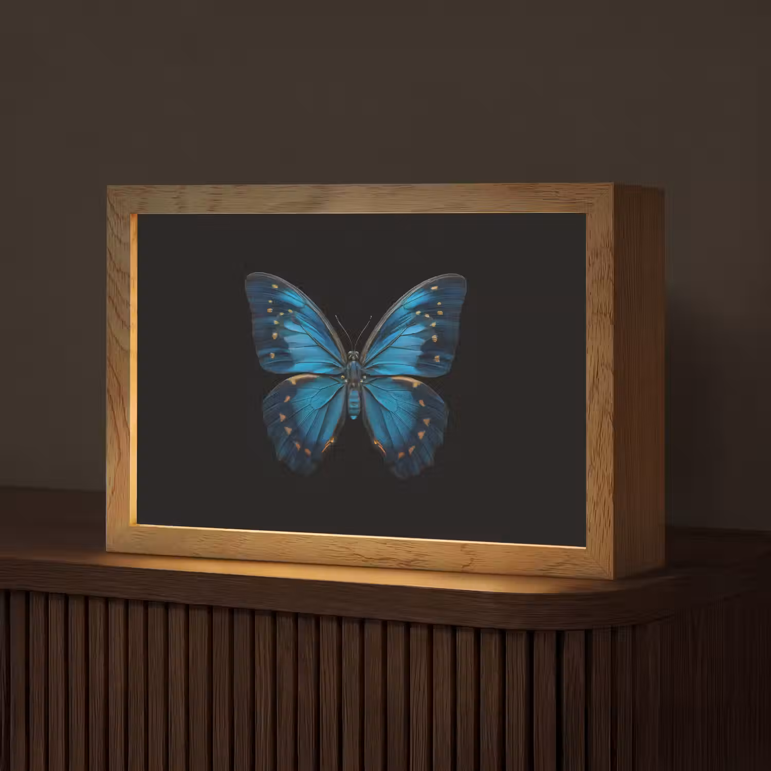 Vlinder - Blauw - Contrast Light Box met kabel (Tafellamp) klein -z3d_website