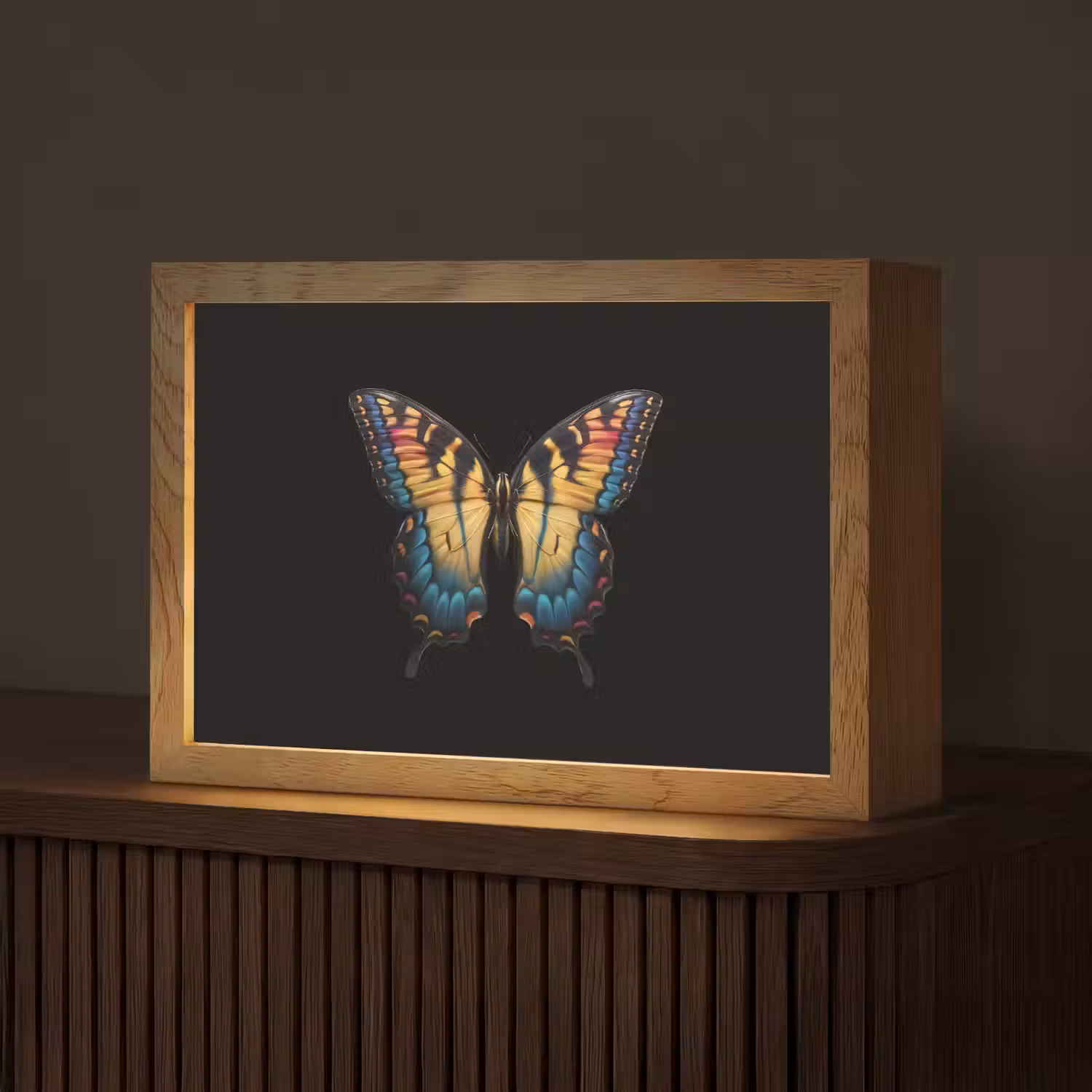Vlinder - Kleurrijk - Speels Light Box met kabel (Tafellamp) klein -z3d_website