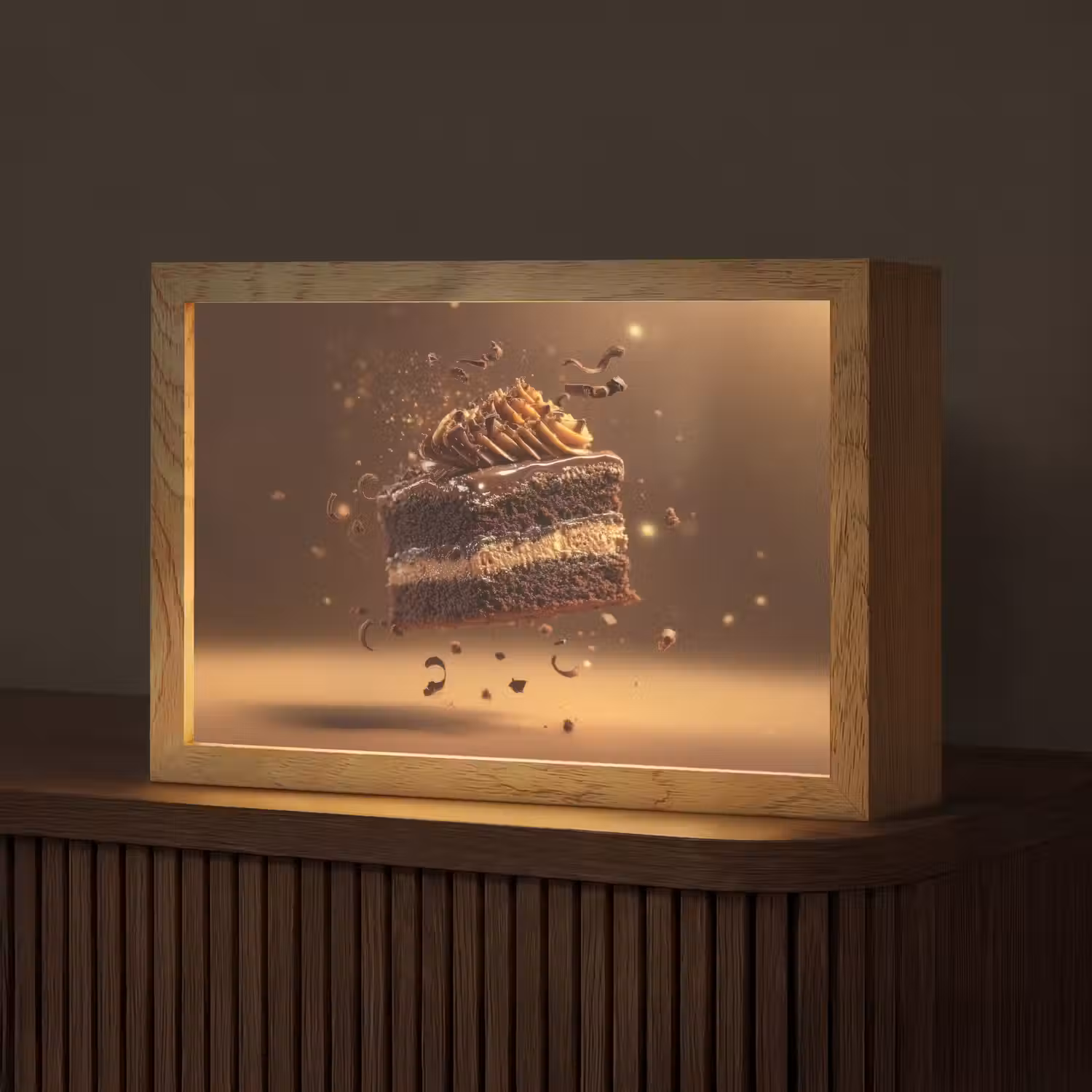 Taart - Chocolade - Eten - Brownie Light Box met kabel (Tafellamp) klein -z3d_website