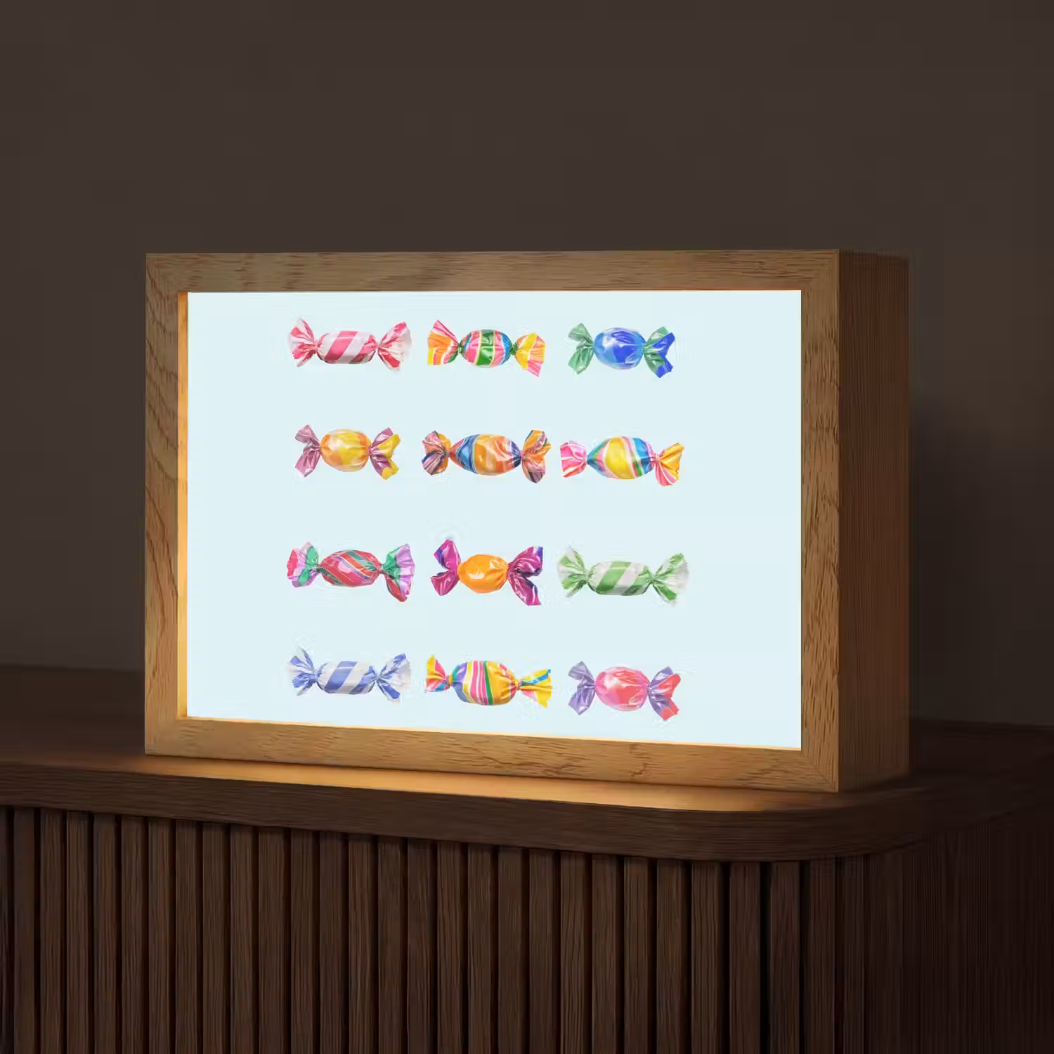 Snoepjes - Realistisch - Kleurrijk Light Box met kabel (Tafellamp) klein -z3d_website