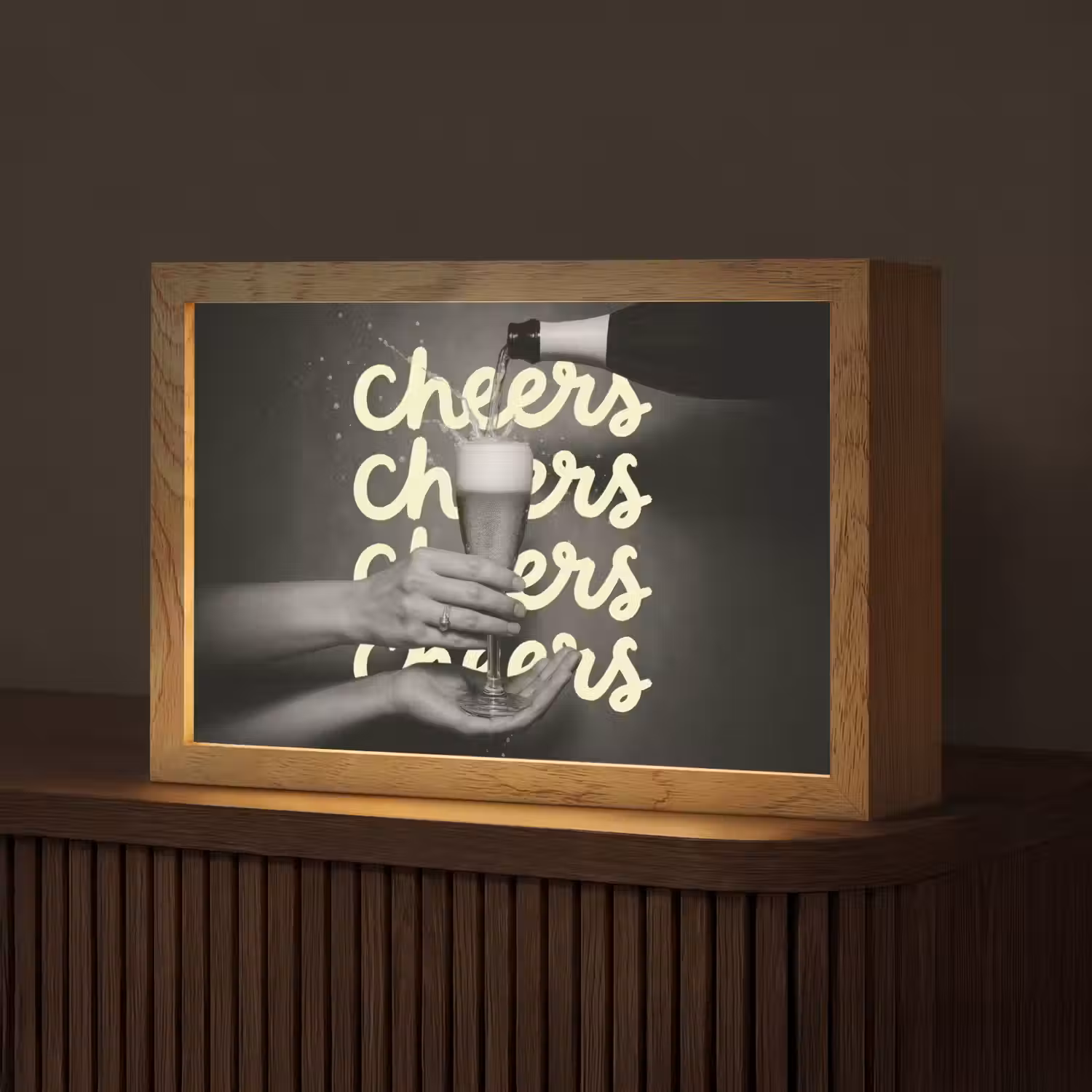 Cheers - Wijn - Zwart - Wit Light Box met kabel (Tafellamp) klein -z3d_website