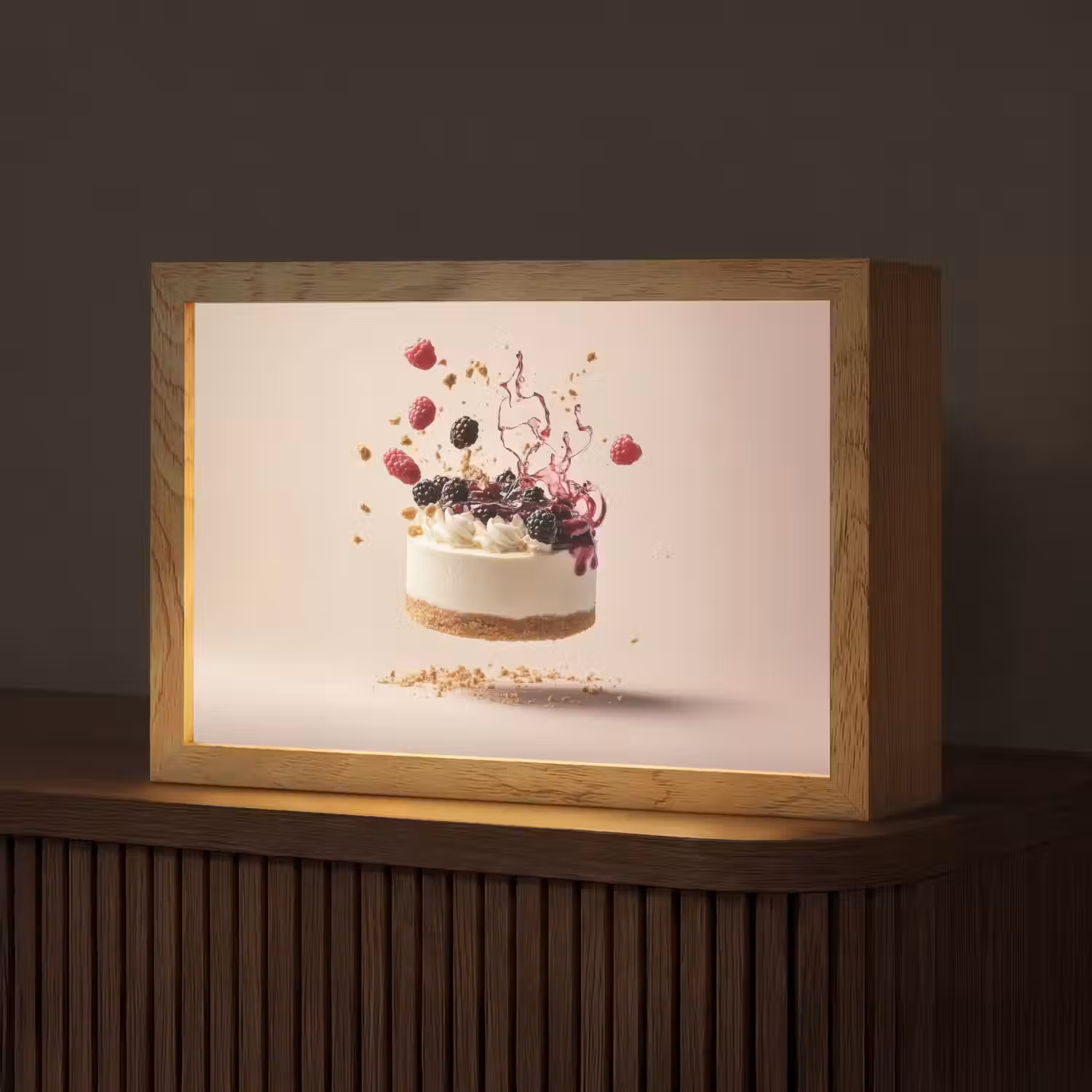 Cheesecake - Eten - Roze - Taart Light Box met kabel (Tafellamp) klein -z3d_website