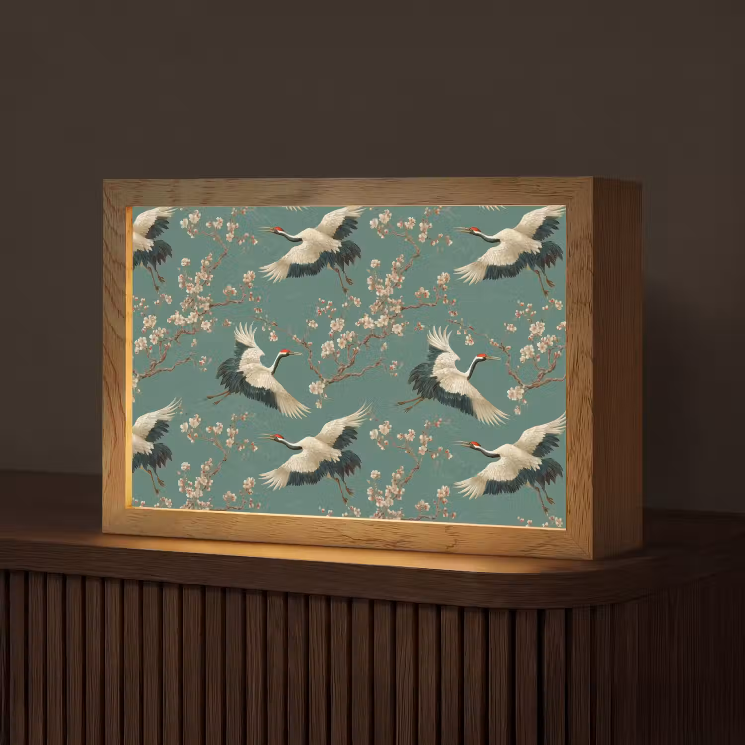 Kersenbloesem - Kraamvogels - Groen Light Box met kabel (Tafellamp) klein 924 -z3d_website