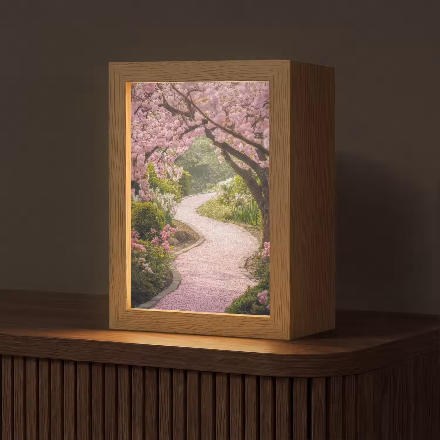 Kersenbloesem - Natuur - Sakura - Pad - Japanse tuin Light Box met kabel (Tafellamp) klein -z3d_website