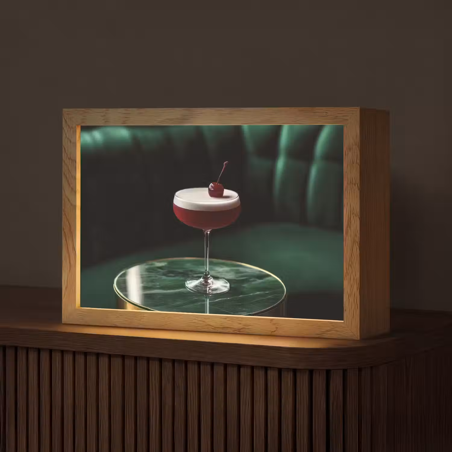 Kers - Cocktail - Rood - Marmer Light Box met kabel (Tafellamp) klein -z3d_website