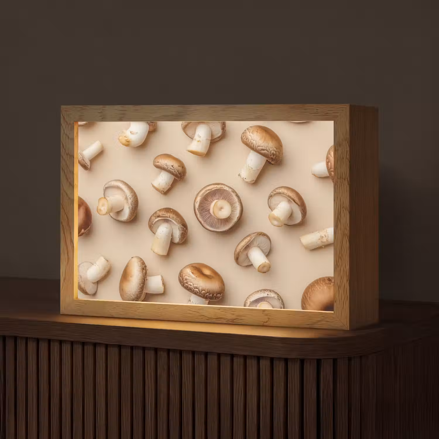 Kastanje Champignons - Beige Light Box met kabel (Tafellamp) klein -z3d_website