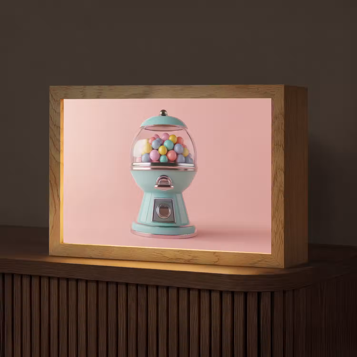 Kauwgom - Retro - Snoep - Roze Light Box met kabel (Tafellamp) klein -z3d_website