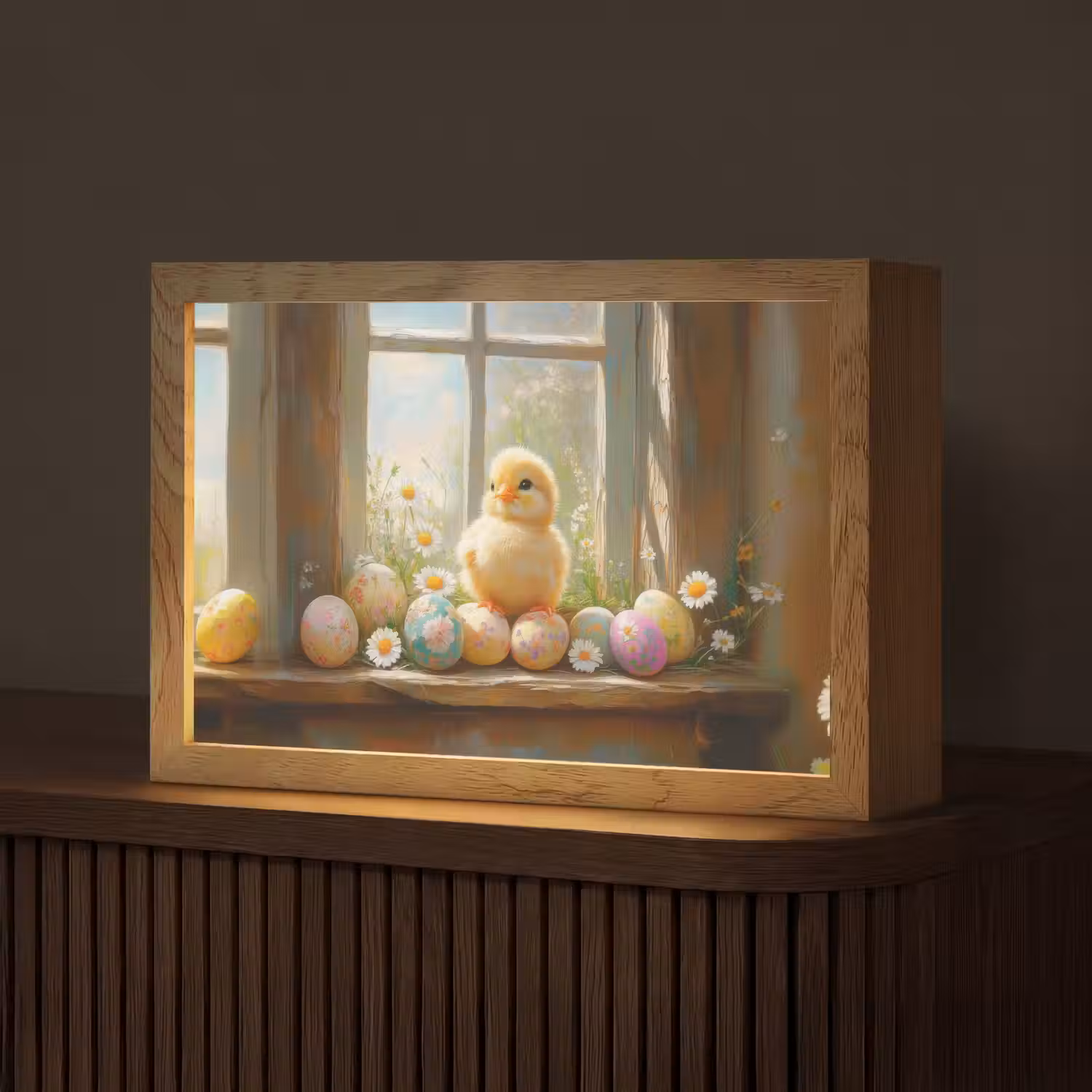 Kuiken - Raam - Paaseieren Light Box met kabel (Tafellamp) klein -z3d_website