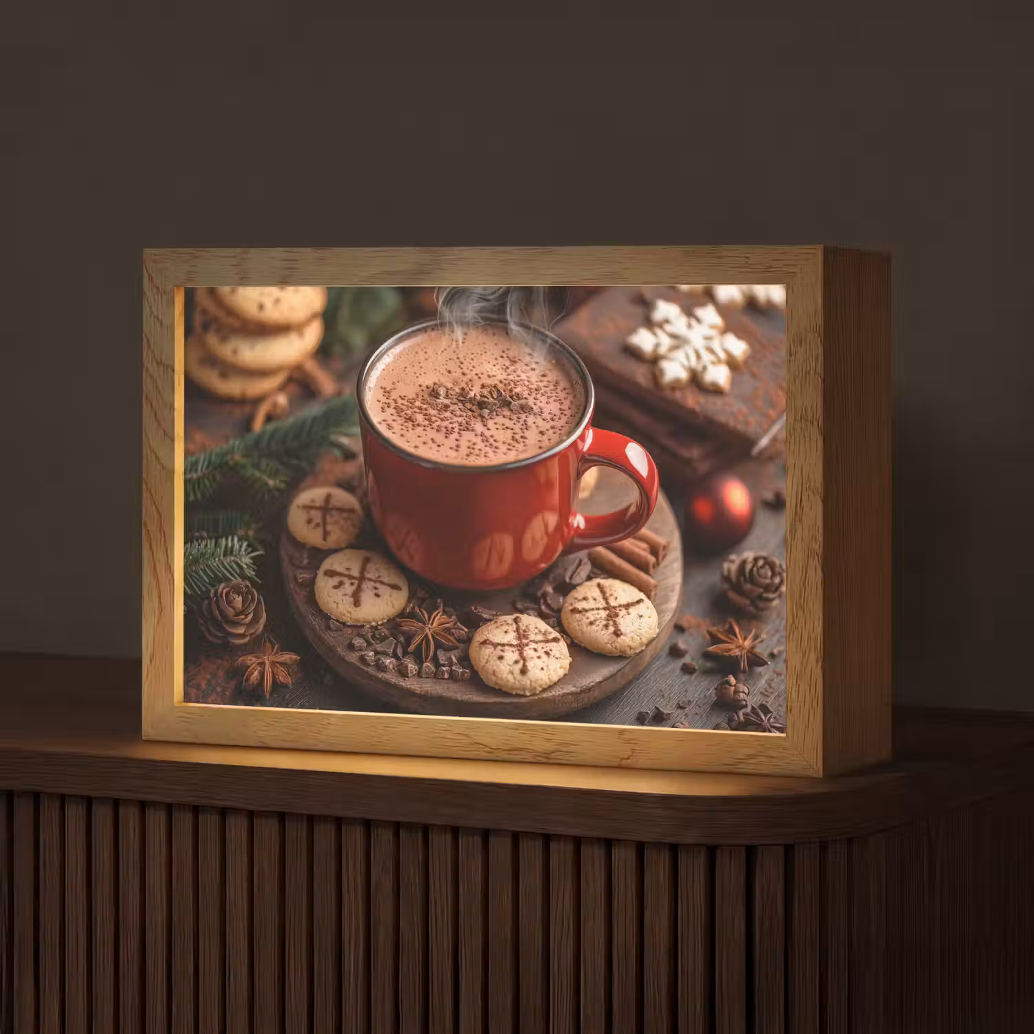 Chocolademelk - Mok - Winter - Kerst - Gezelligheid Light Box met kabel (Tafellamp) klein -z3d_website