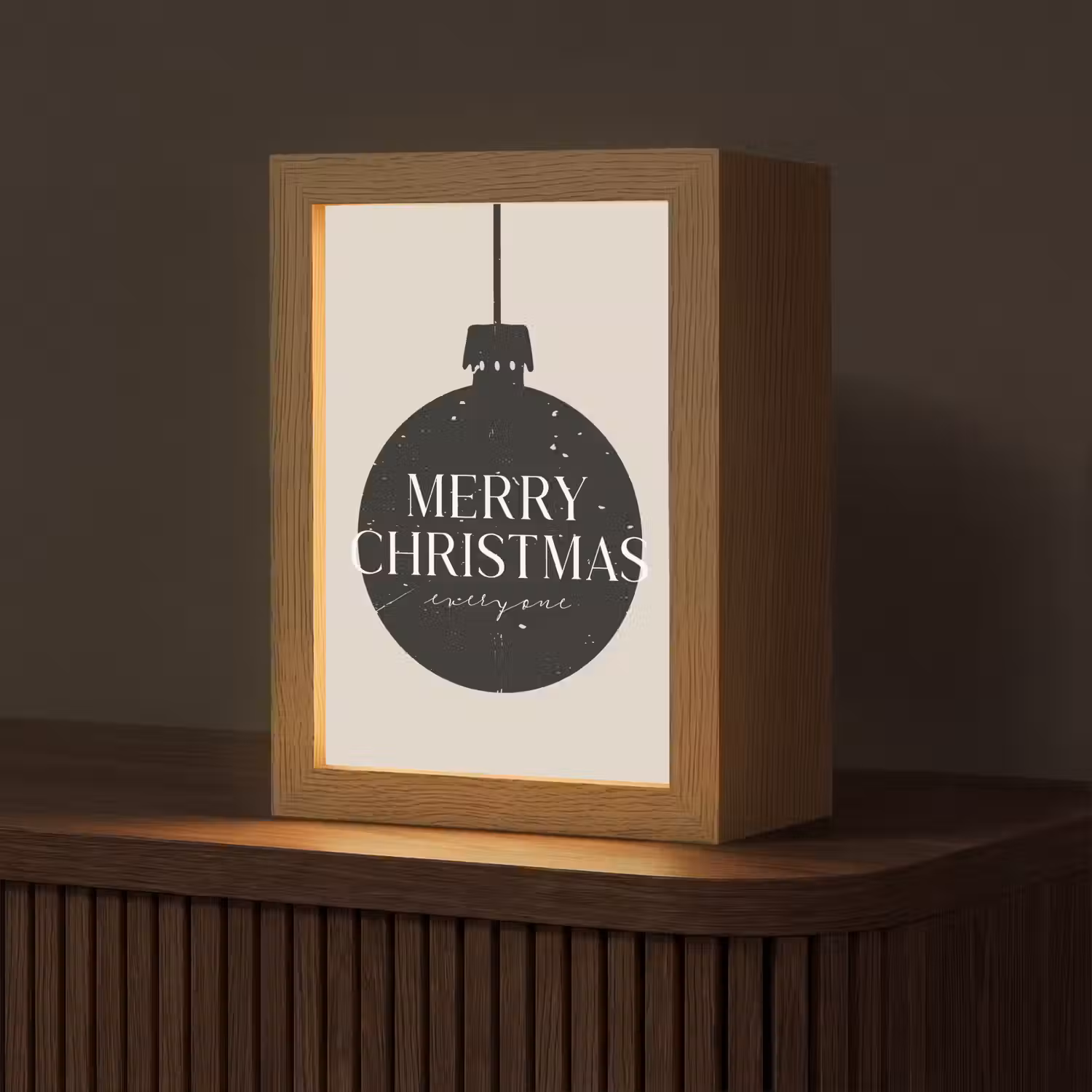 Kerstballen - Japandi - Christmas - Zwarte kerstballen Light Box met kabel (Tafellamp) klein -z3d_website