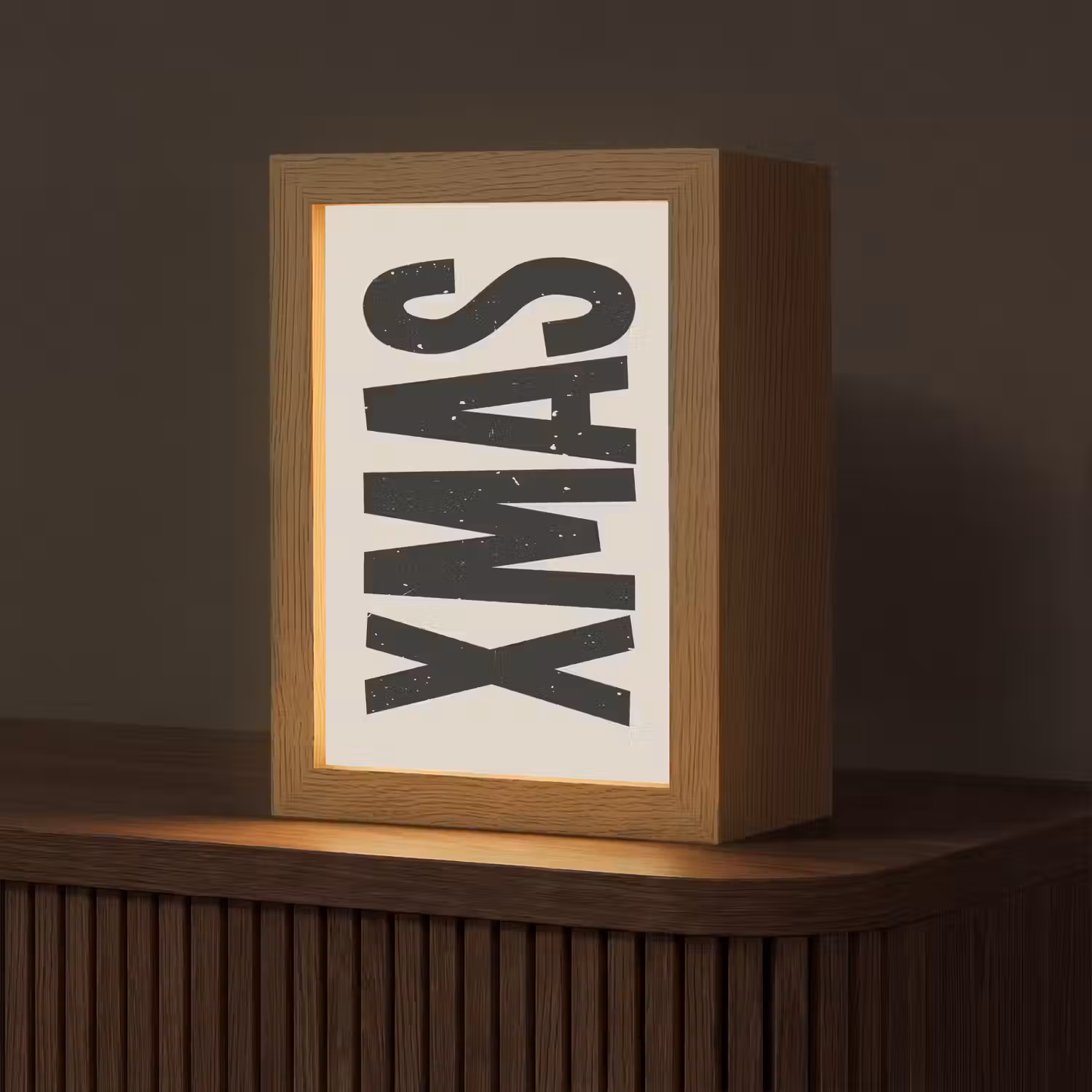 Kerst - Christmas - Japandi - Beige Light Box met kabel (Tafellamp) klein -z3d_website