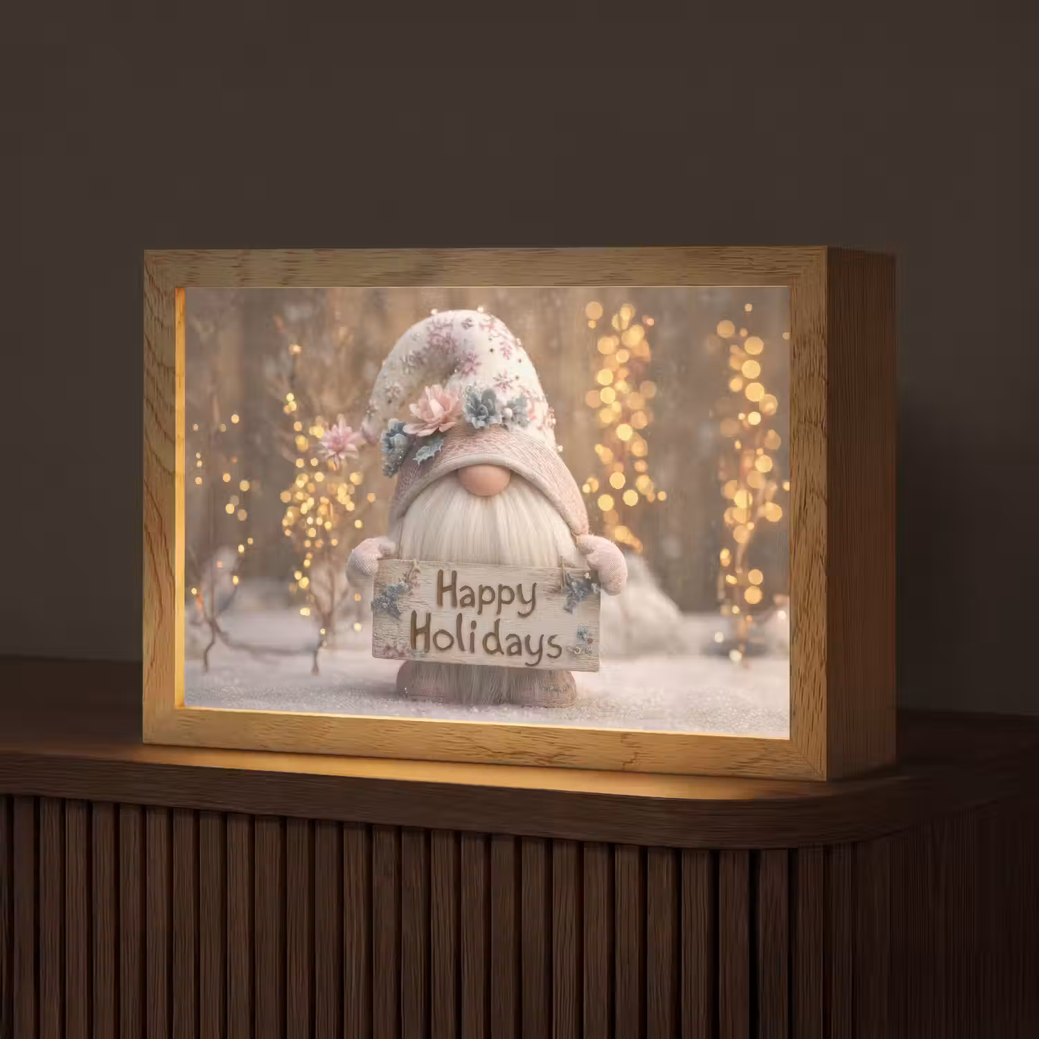 Kerst - Gnome - Bord - Kleurrijk Light Box met kabel (Tafellamp) klein -z3d_website