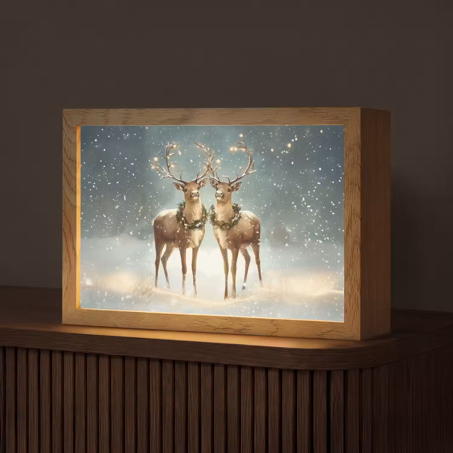 Kerstmagie - Winterwoud - Rendier Light Box met kabel (Tafellamp) klein -z3d_website