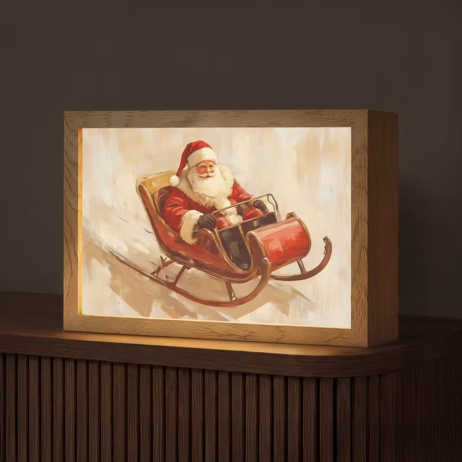 Kerst - Slee - Kerstman Light Box met kabel (Tafellamp) klein -z3d_website