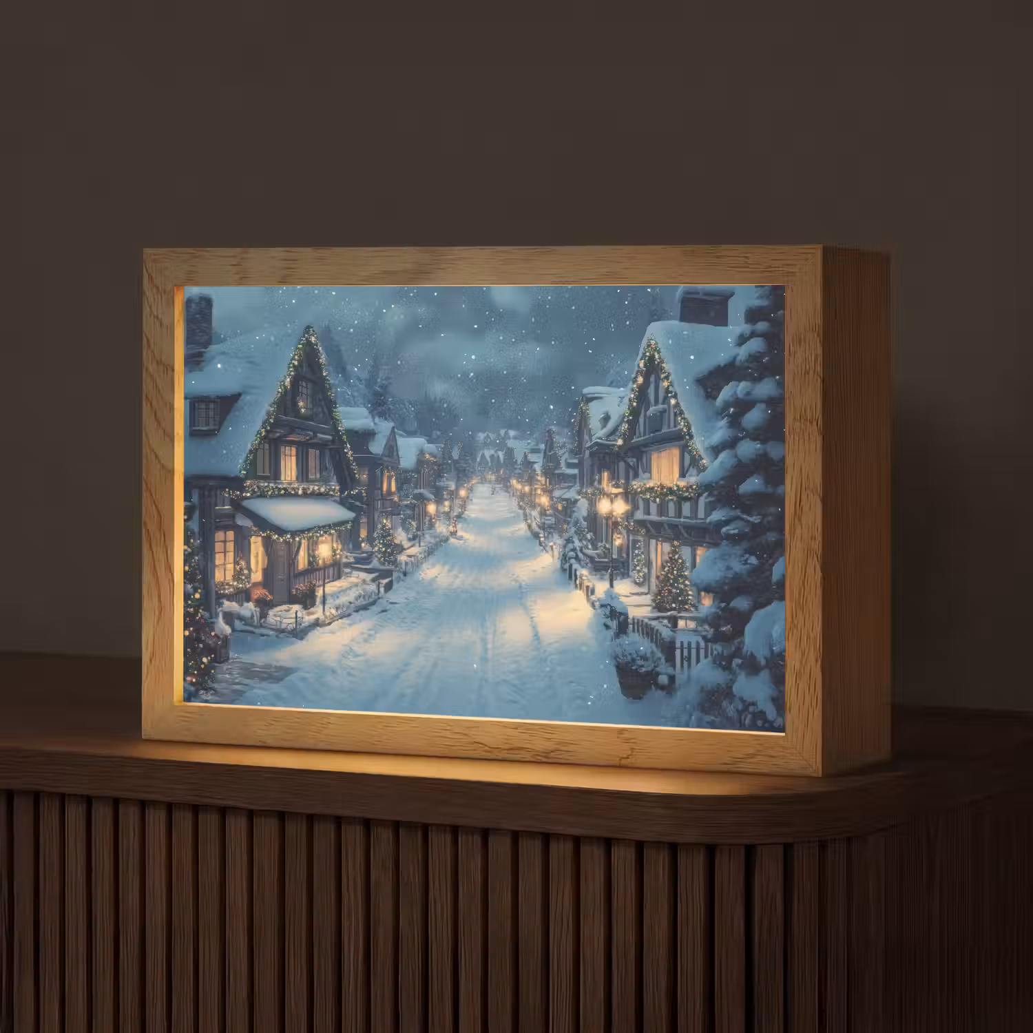 Kerstdorp - Kerst - Sneeuw - Winter Light Box met kabel (Tafellamp) klein -z3d_website