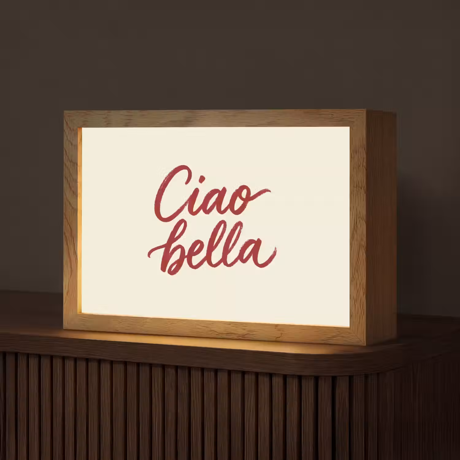 Ciao bella - Rood - Wit - Minimalistisch Light Box met kabel (Tafellamp) klein -z3d_website