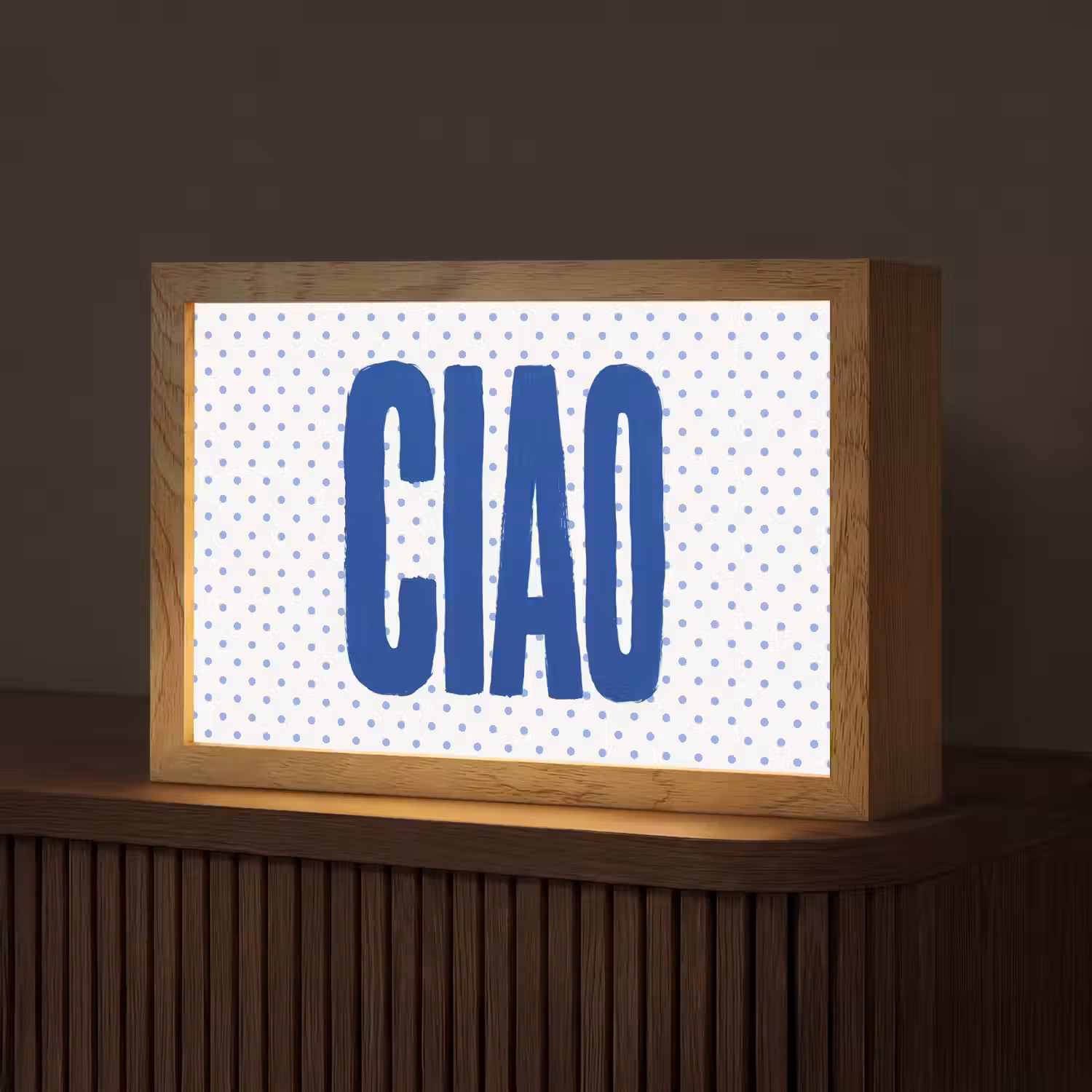 Ciao - Stippen - Roze - Wit Light Box met kabel (Tafellamp) klein -z3d_website