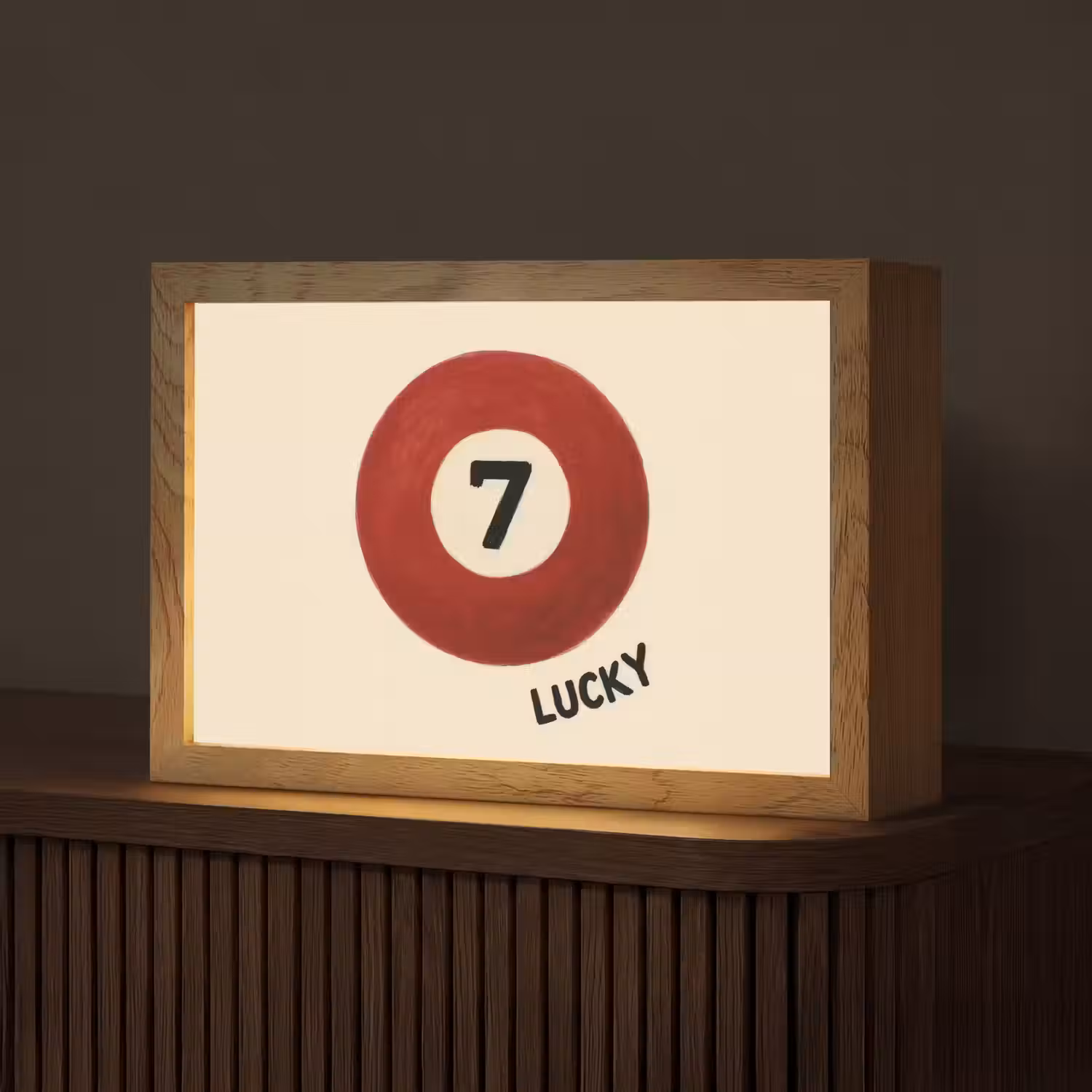 Cirkel - Zeven - Lucky - Rood Light Box met kabel (Tafellamp) klein -z3d_website