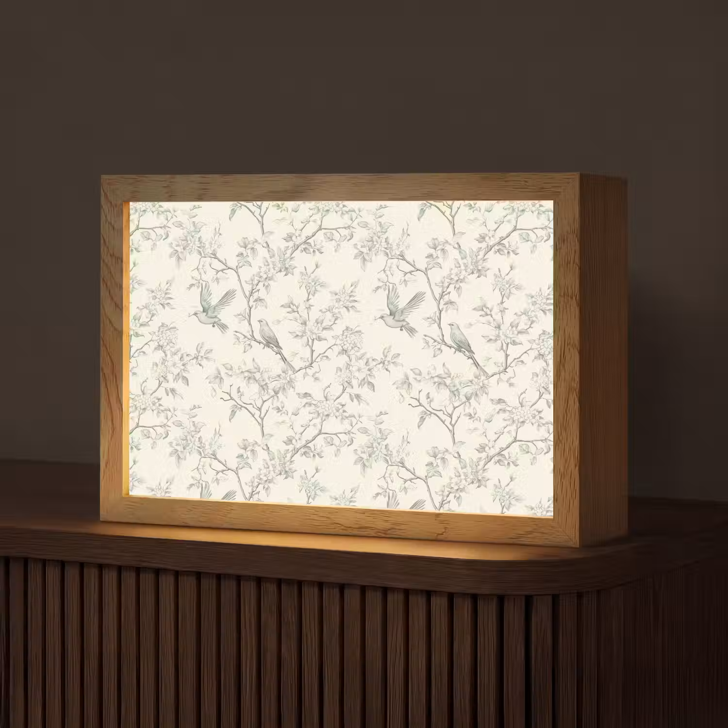 Klassiek - Vogels - Groen Light Box met kabel (Tafellamp) klein 924 -z3d_website
