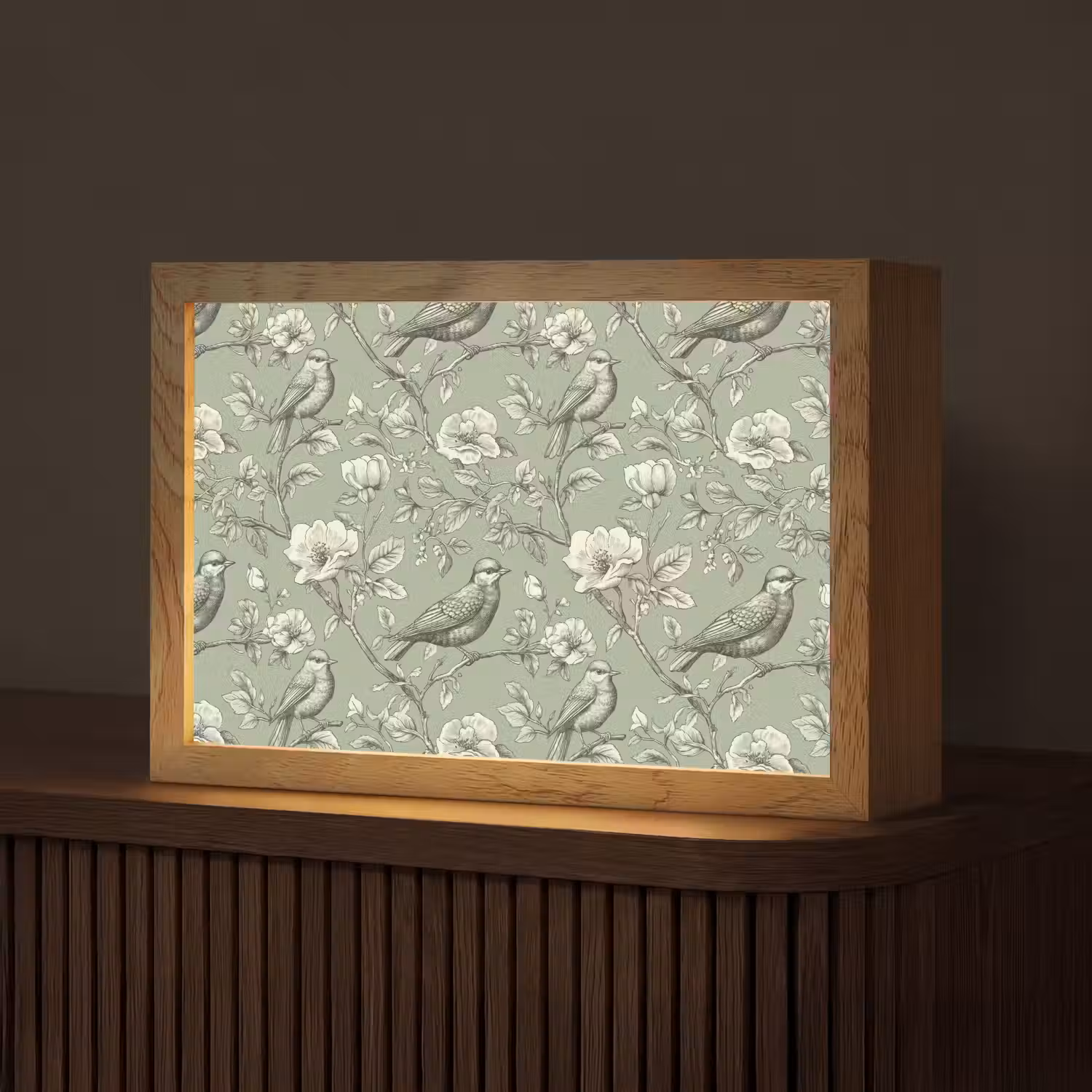 Klassiek - Botanisch - Groen Light Box met kabel (Tafellamp) klein 924 -z3d_website