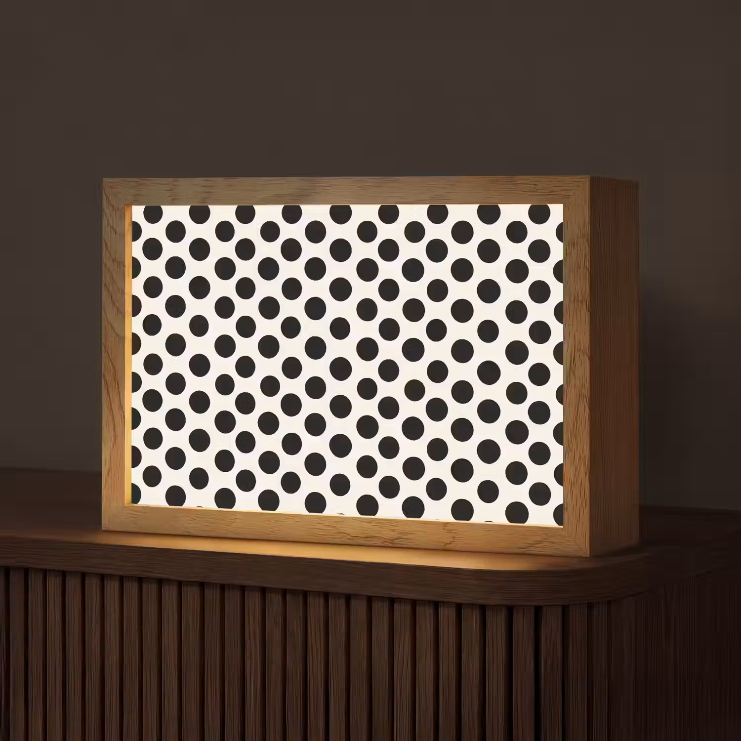 Klassiek - Stippen - Zwart Light Box met kabel (Tafellamp) klein 924 -z3d_website
