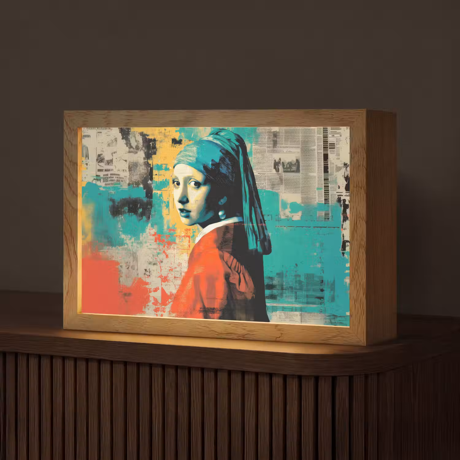 Klassiek - Pareloorbel - Streetartstijl - Kleurrijk Light Box met kabel (Tafellamp) klein -z3d_website