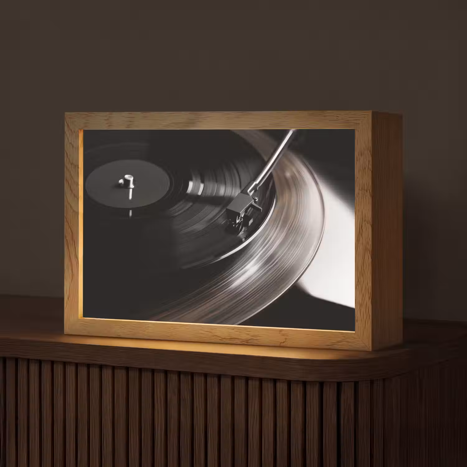Close-up - Vinylplaat - Platenspeler - Zwart Light Box met kabel (Tafellamp) klein -z3d_website