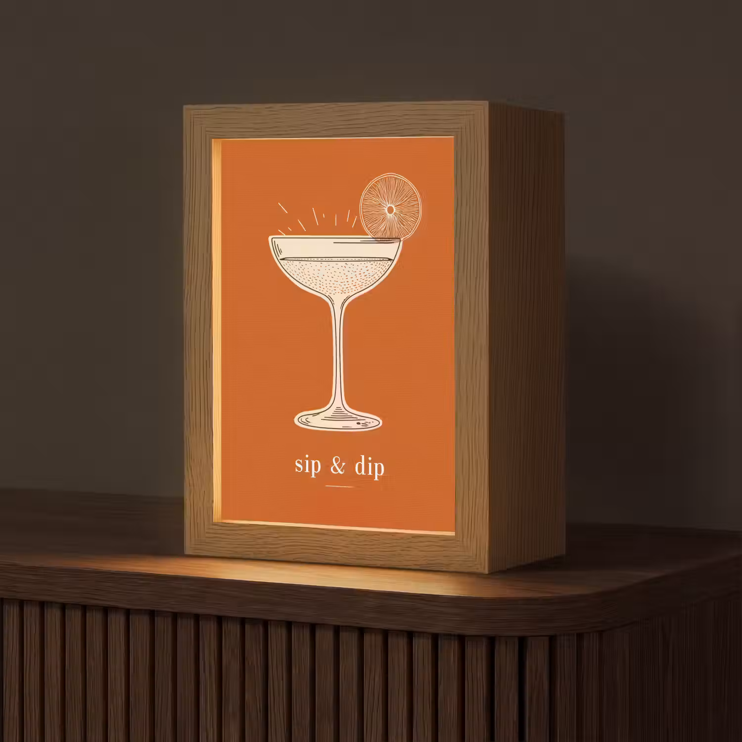 Cocktail - Oranje - Zomer - Quote Light Box met kabel (Tafellamp) klein -z3d_website