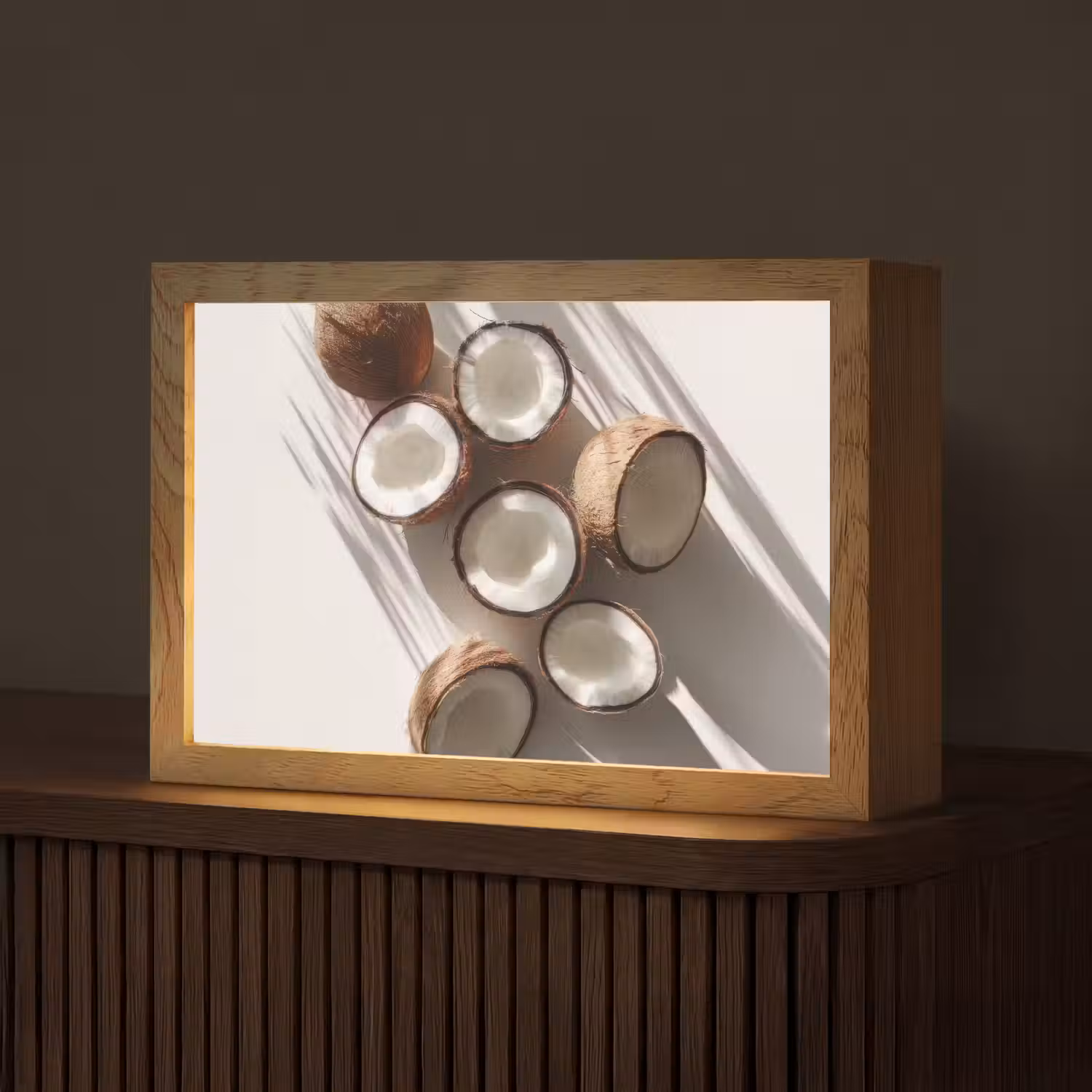 Kokosnoten - Bruin - Shaduw Light Box met kabel (Tafellamp) klein -z3d_website