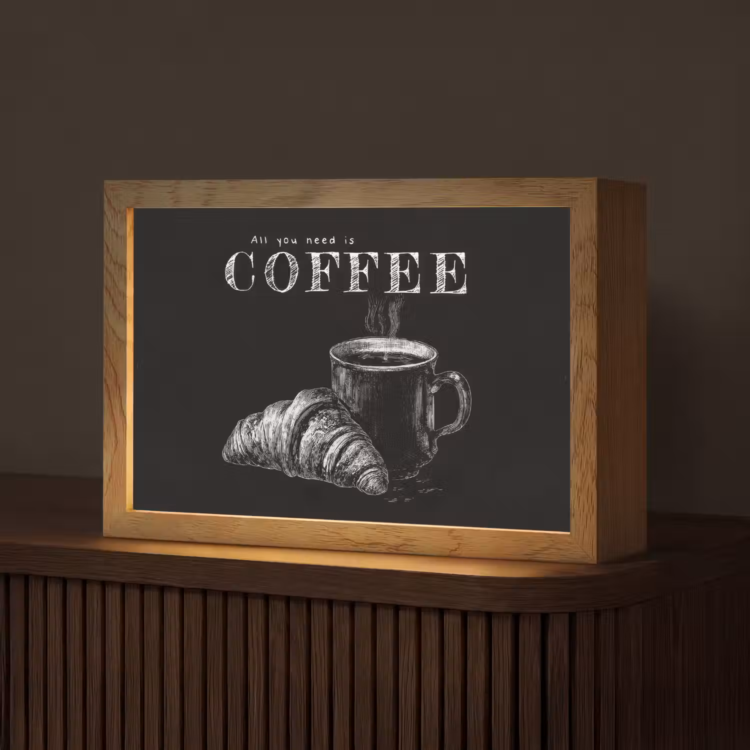 Koffie - Croissant - Tekst Light Box met kabel (Tafellamp) klein -z3d_website