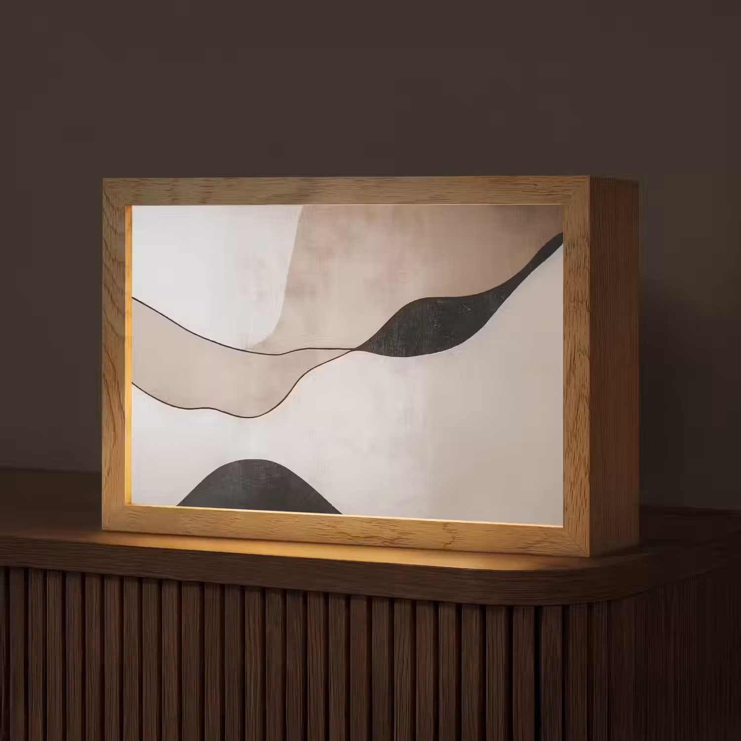 Contourlijnen - Abstracte landschap Light Box met kabel (Tafellamp) klein -z3d_website