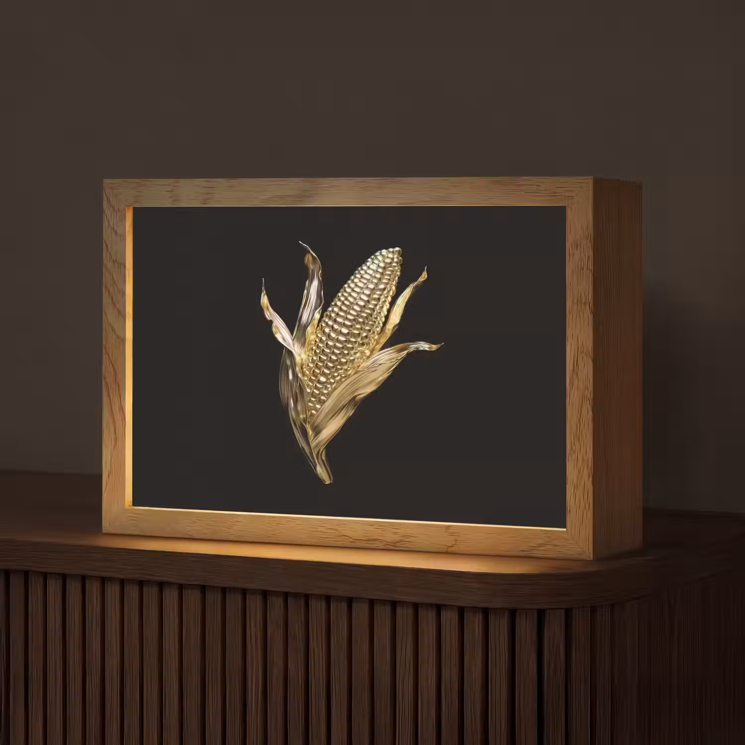 Mais - Eten - Goud - Zwart Light Box met kabel (Tafellamp) klein -z3d_website