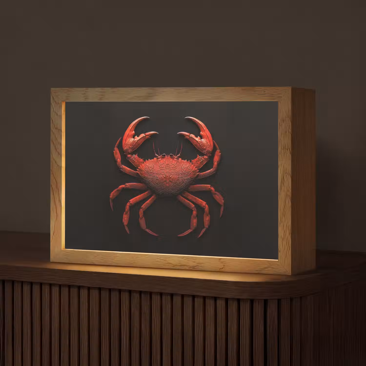 Krab - Rood - Vissen - Schaaldieren Light Box met kabel (Tafellamp) klein -z3d_website